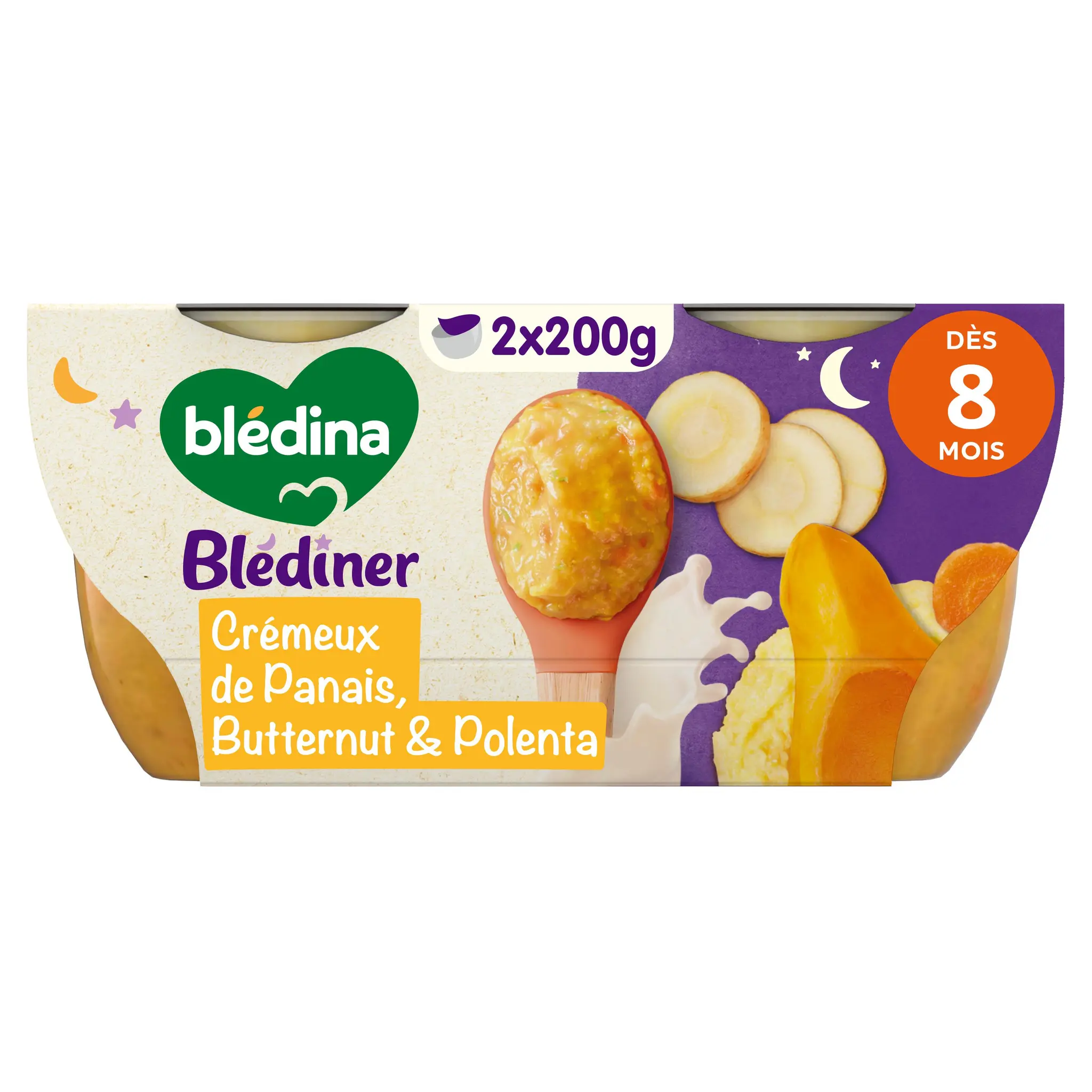 BLEDINER Bols crémeux de panais butternut & polenta dès 8 mois