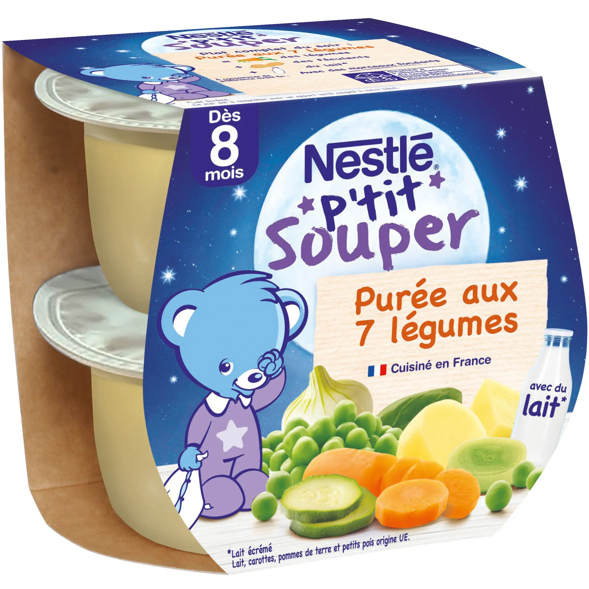 NATURNES P'tit souper bol purée aux 7 légumes dès 8 mois