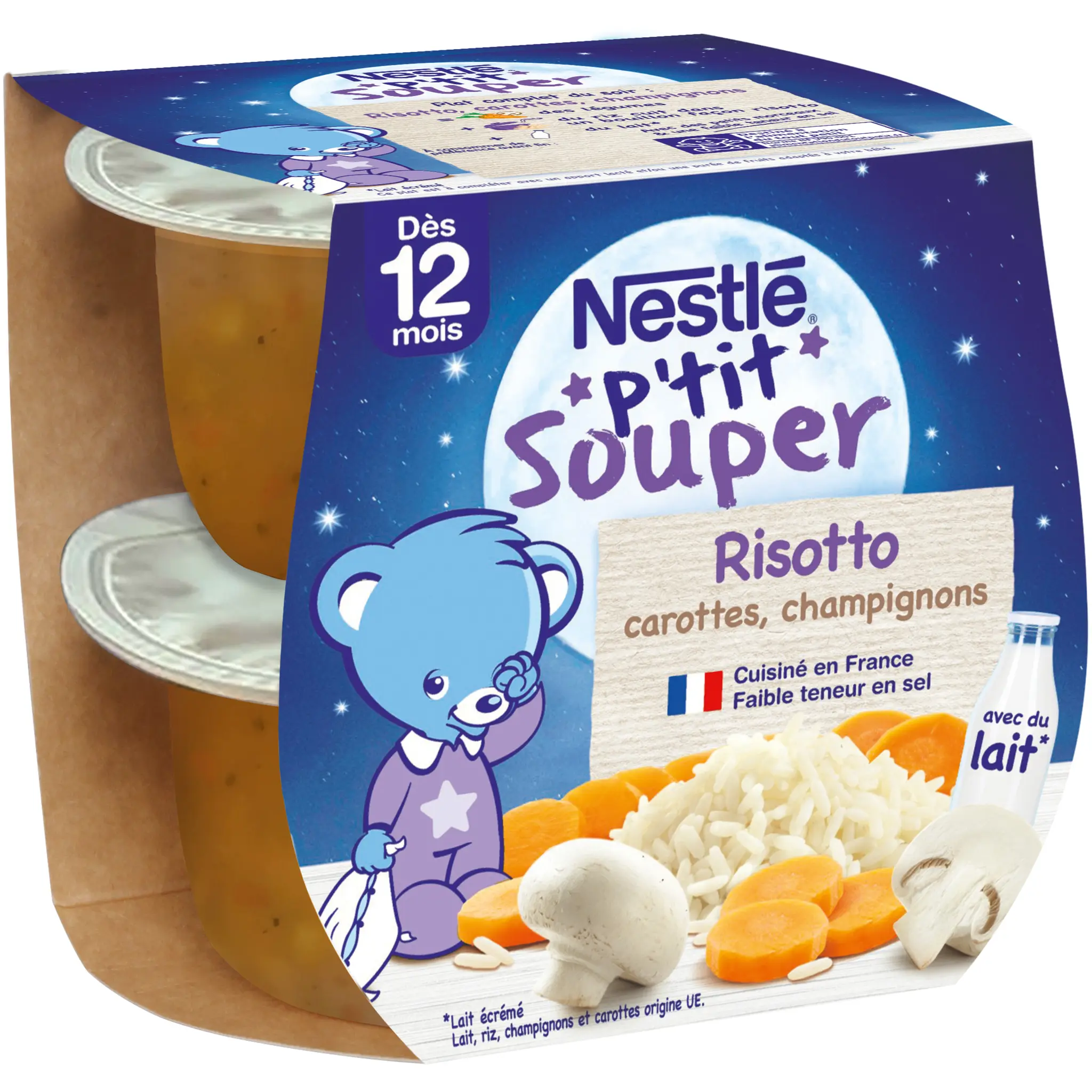 NATURNES P'tit souper bol risotto carottes et champignons dès 12 mois