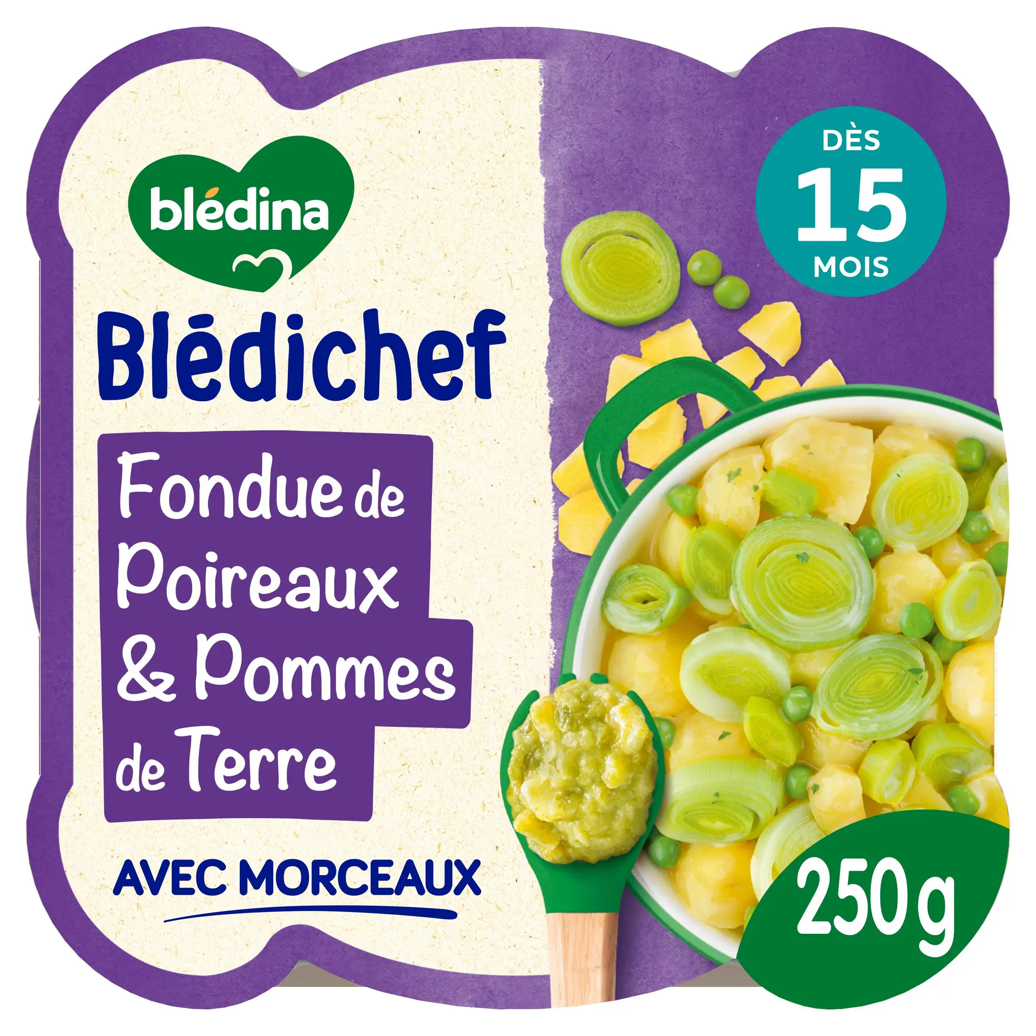 BLEDINA Blédichef Assiette fondue poireaux pommes de terre dès 15 mois