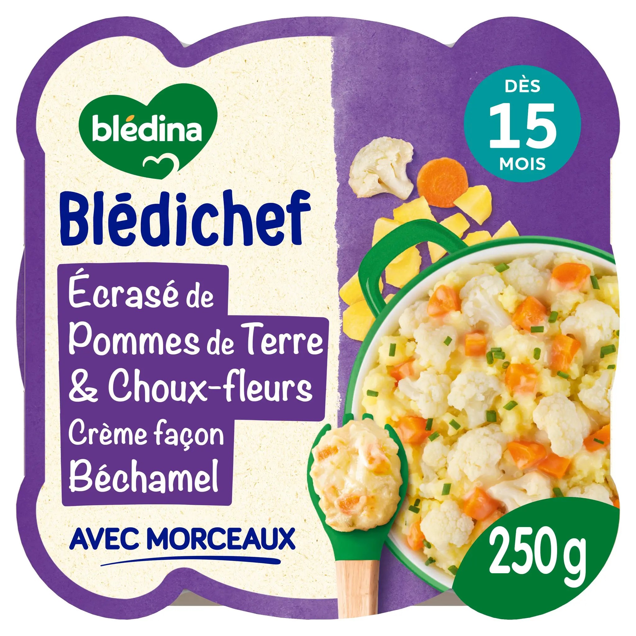 BLEDINA Blédichef Assiette pommes de terre choux-fleurs béchamel dès 15 mois