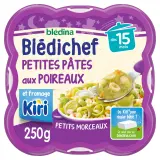 BLEDINA Blédichef Assiette de petites pâtes aux poireaux et kiri dès 15 mois