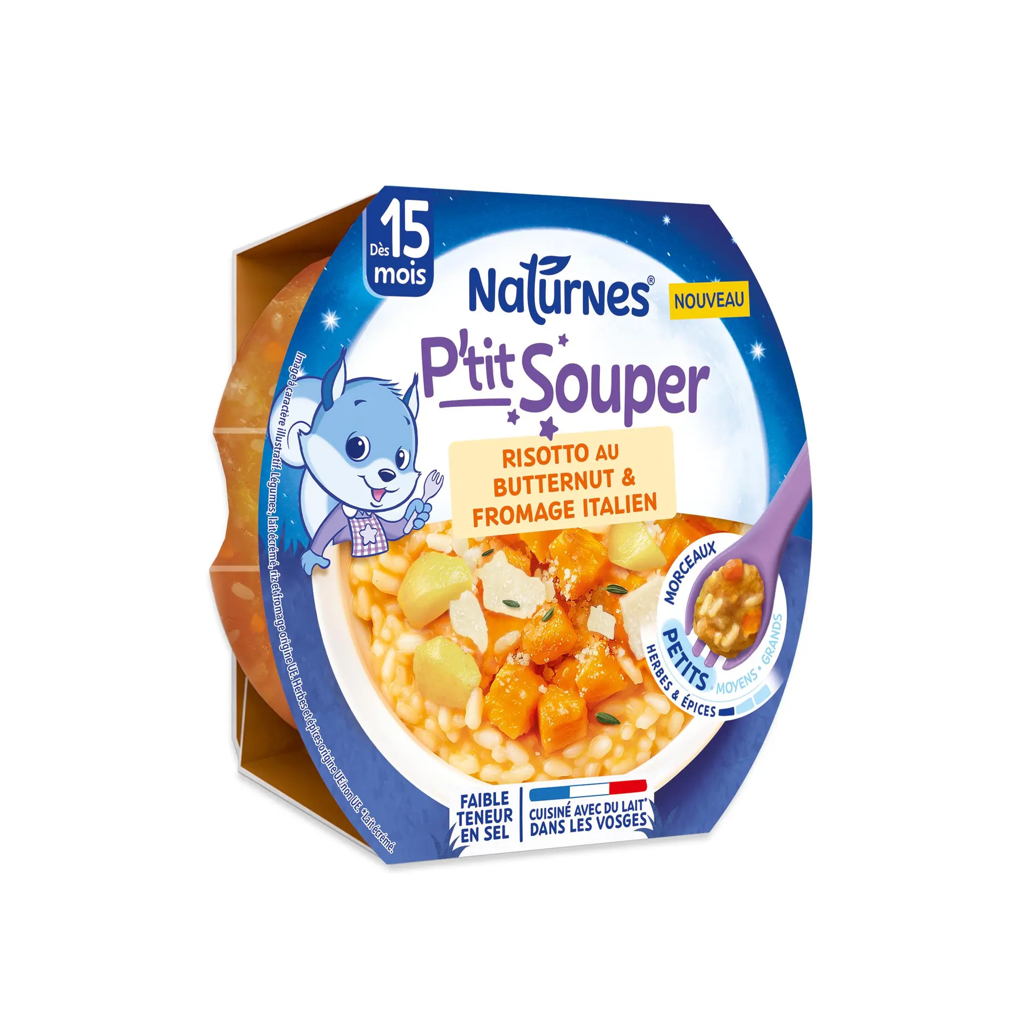 NATURNES P'tit Souper assiette risotto butternut fromage italien dès 15 mois
