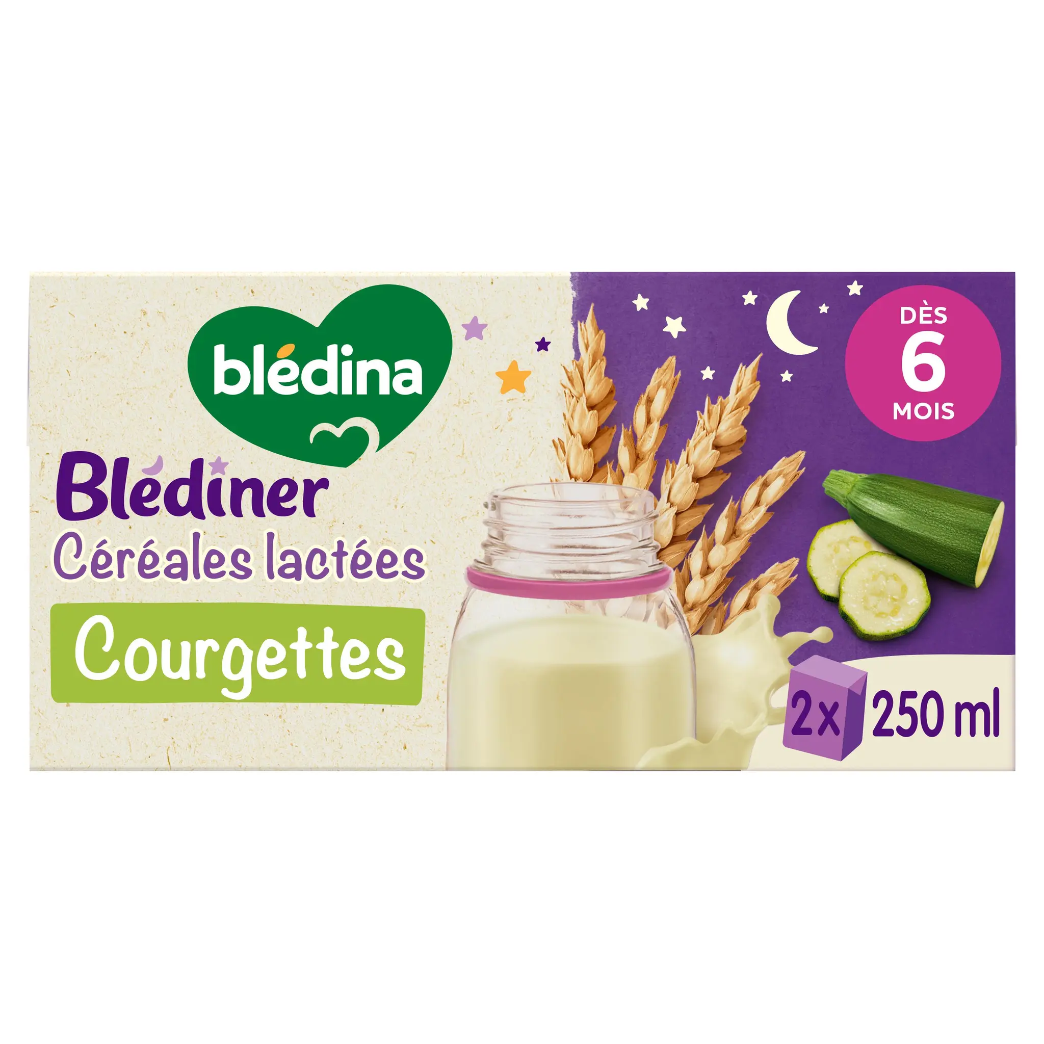 BLEDINER Brique céréales lactées aux courgettes dès 6 mois