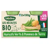 BLEDINA Petit pot haricot verts pommes de terre bio dès 4 mois