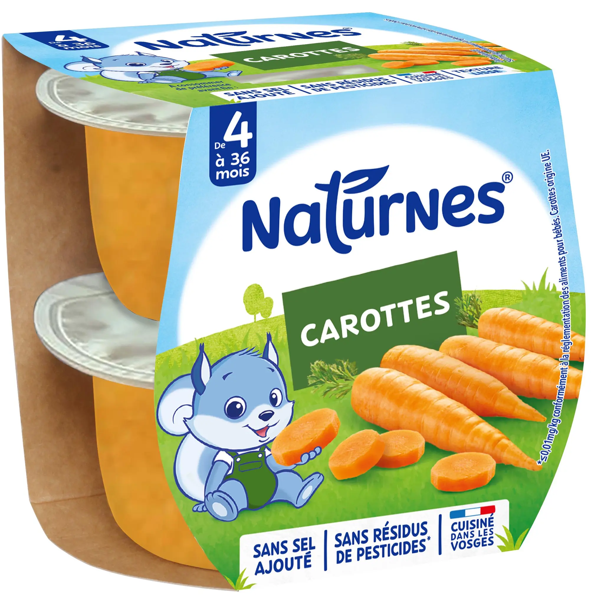 NATURNES Carottes sans sel ajouté dès 4 mois