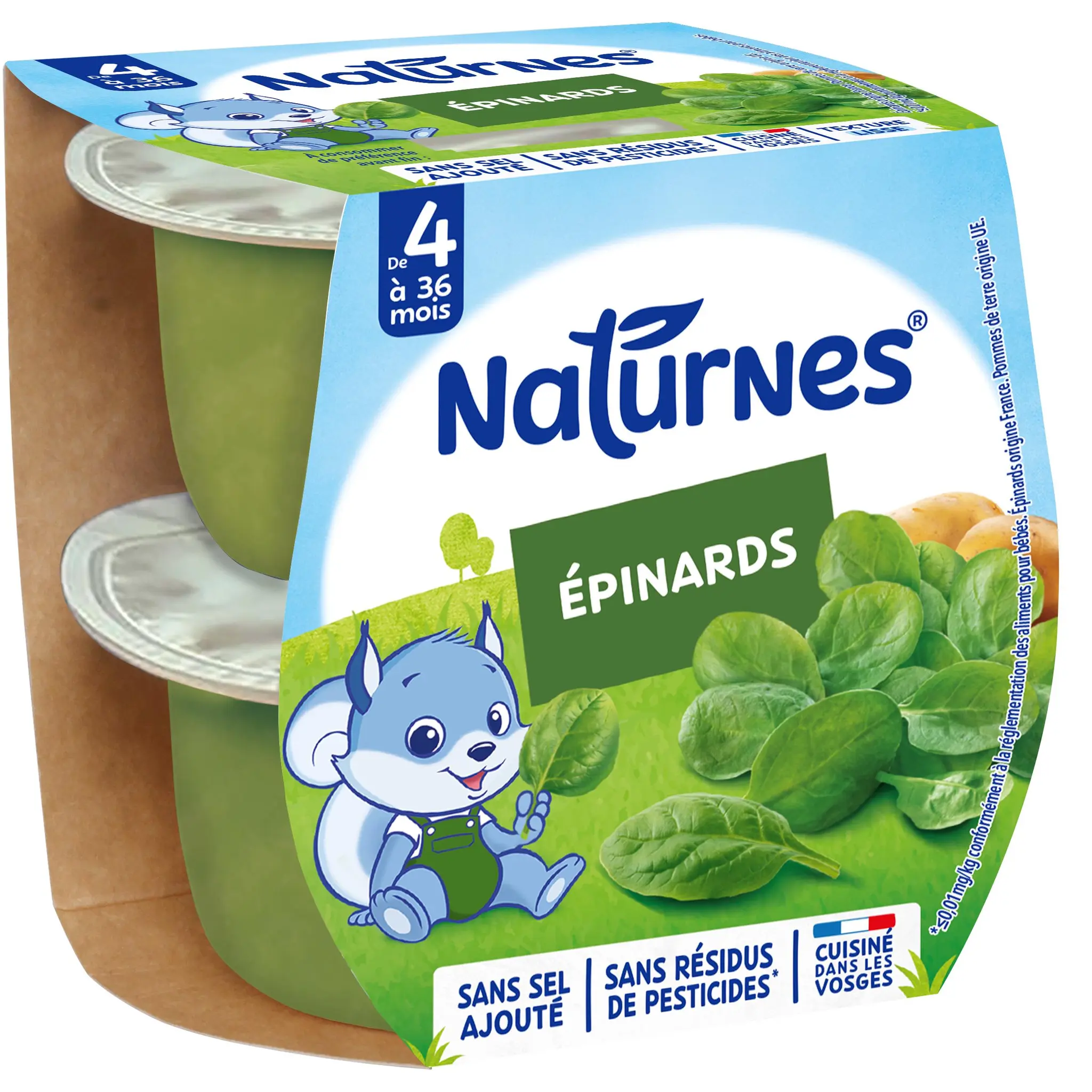 NATURNES Epinards sans sel ajouté dès 4 mois