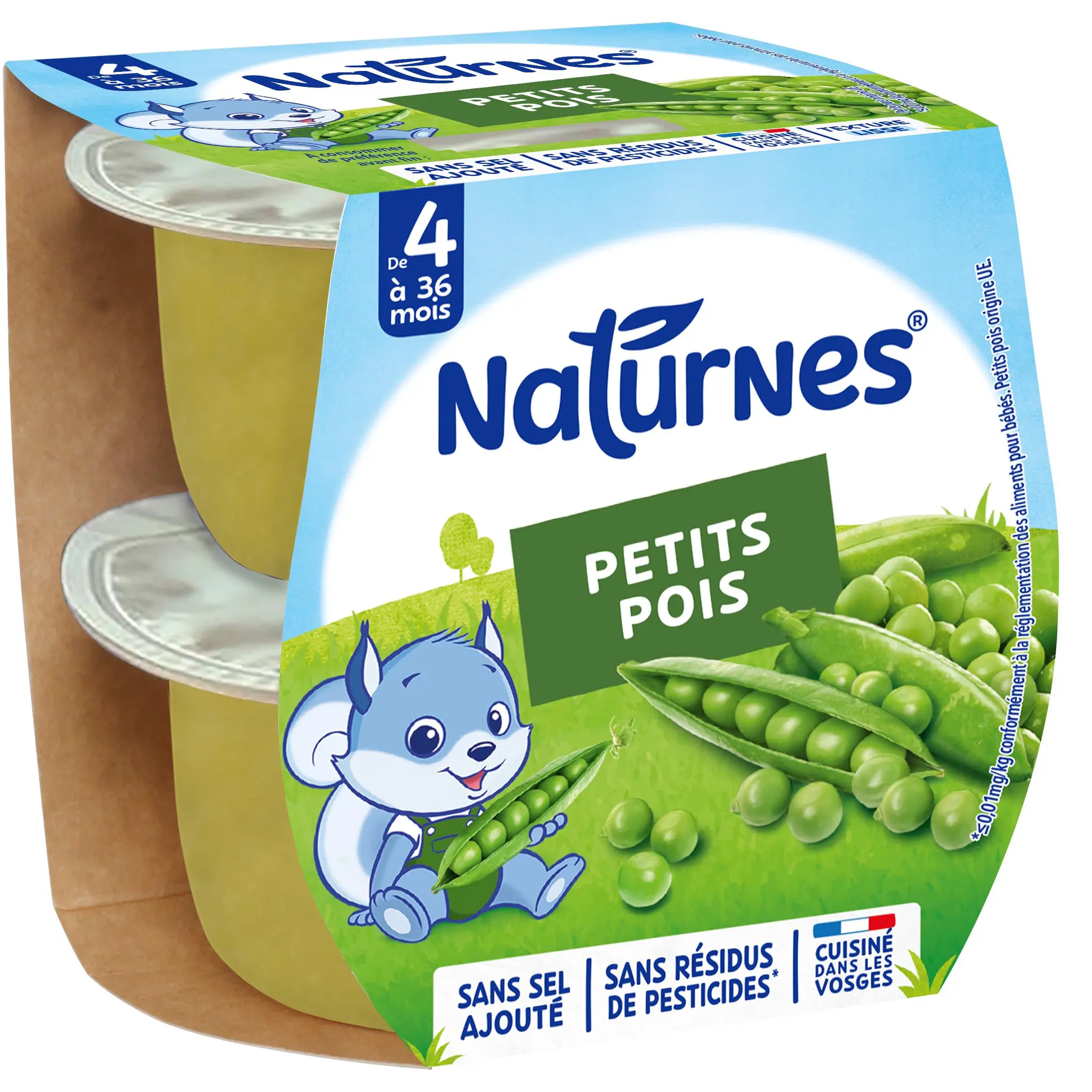 NATURNES Petits pois sans sel ajouté dès 4 mois