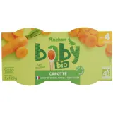 AUCHAN BABY BIO Bol carottes bio dès 4 mois