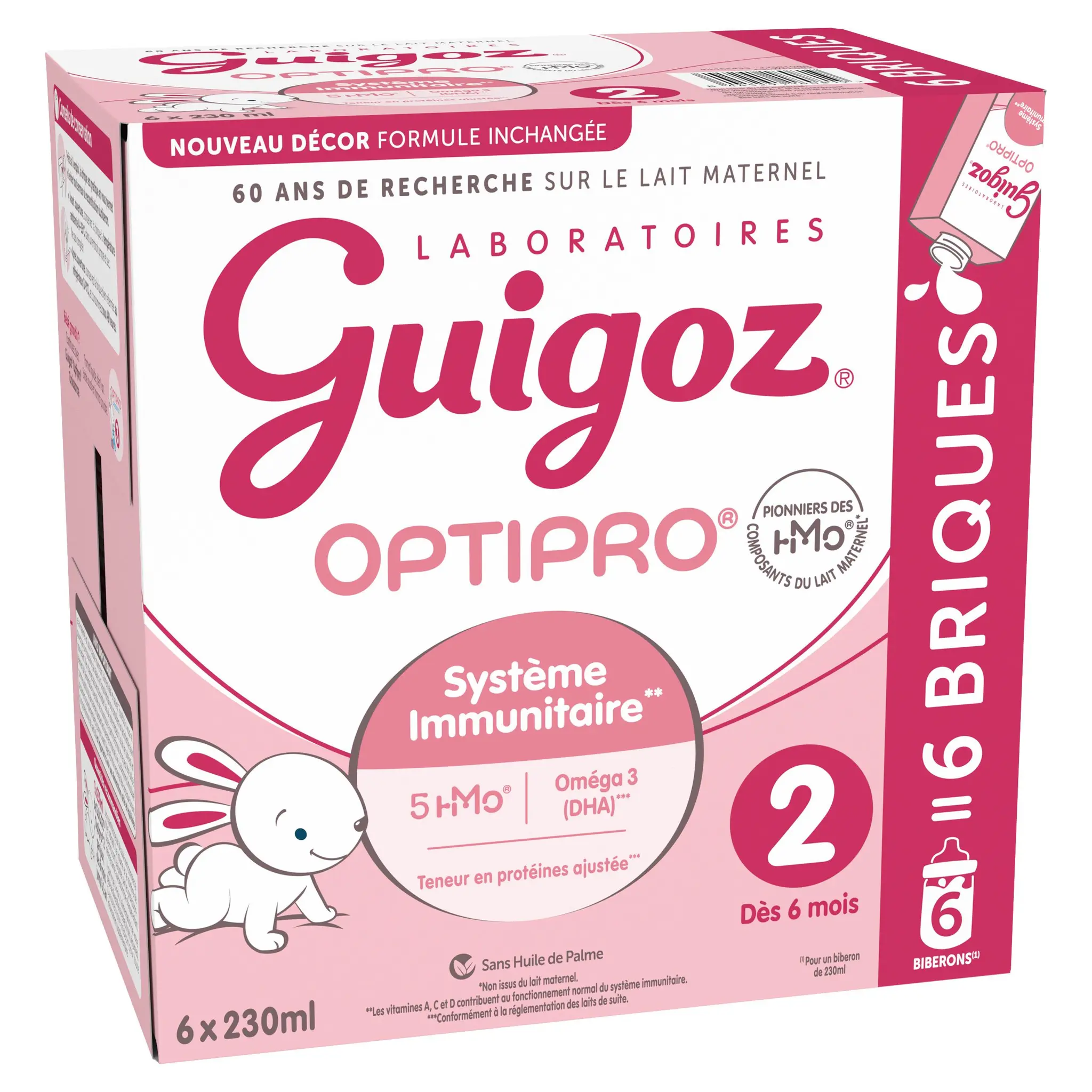GUIGOZ Optipro briques de Lait liquide 2ème âge dès 6 mois