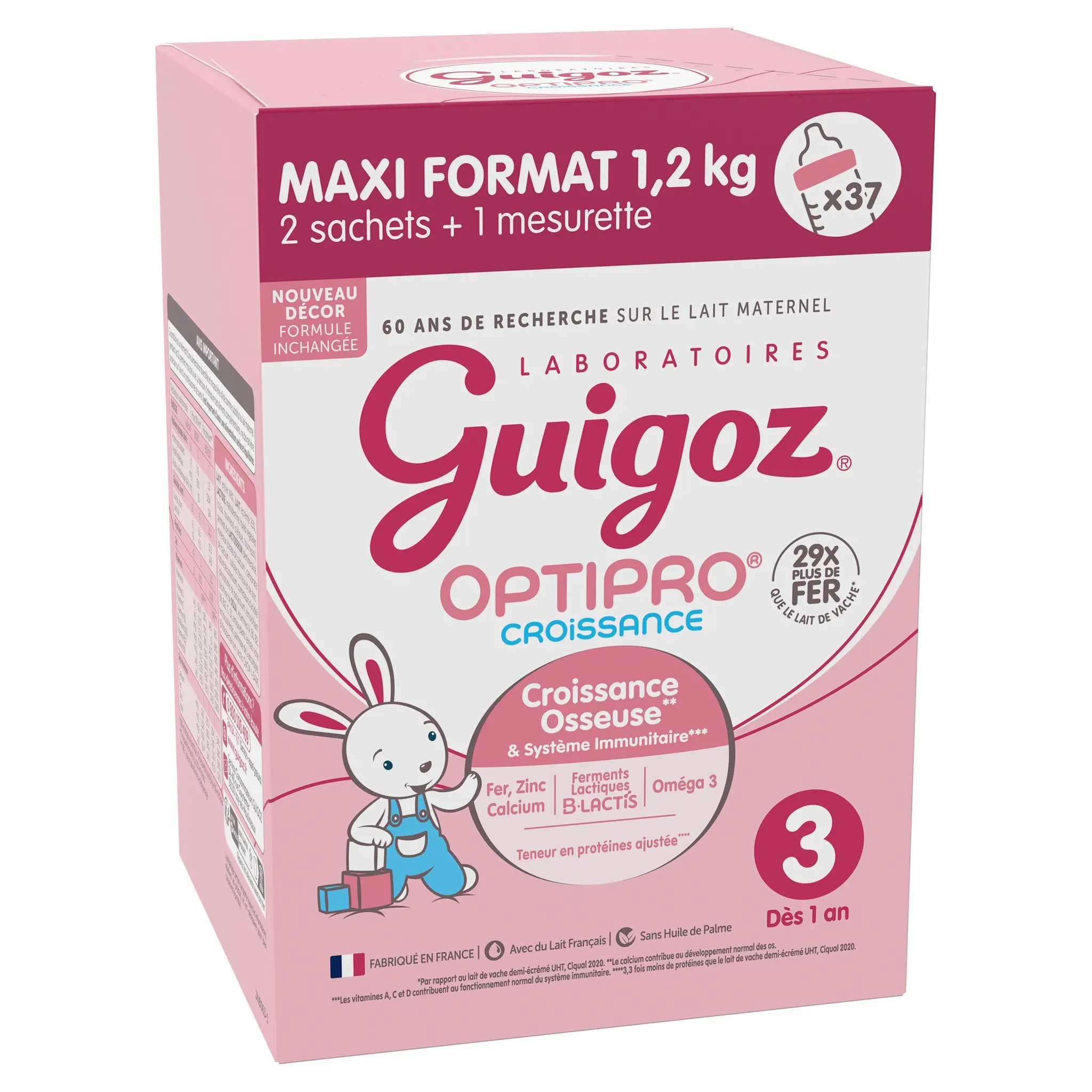 GUIGOZ Optipro Lait de croissance 3 en poudre avec mesurette dès 1 an