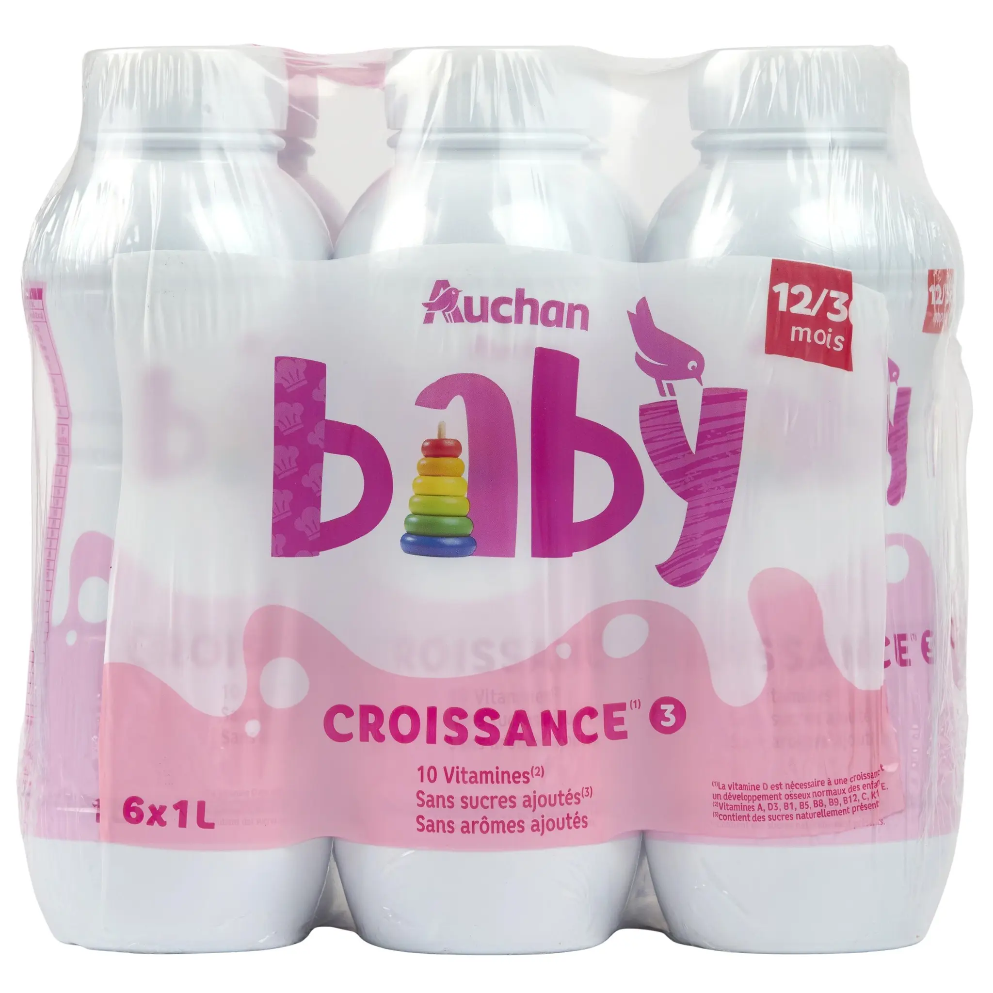 AUCHAN BABY Lait de croissance liquide de 12 à 36 mois