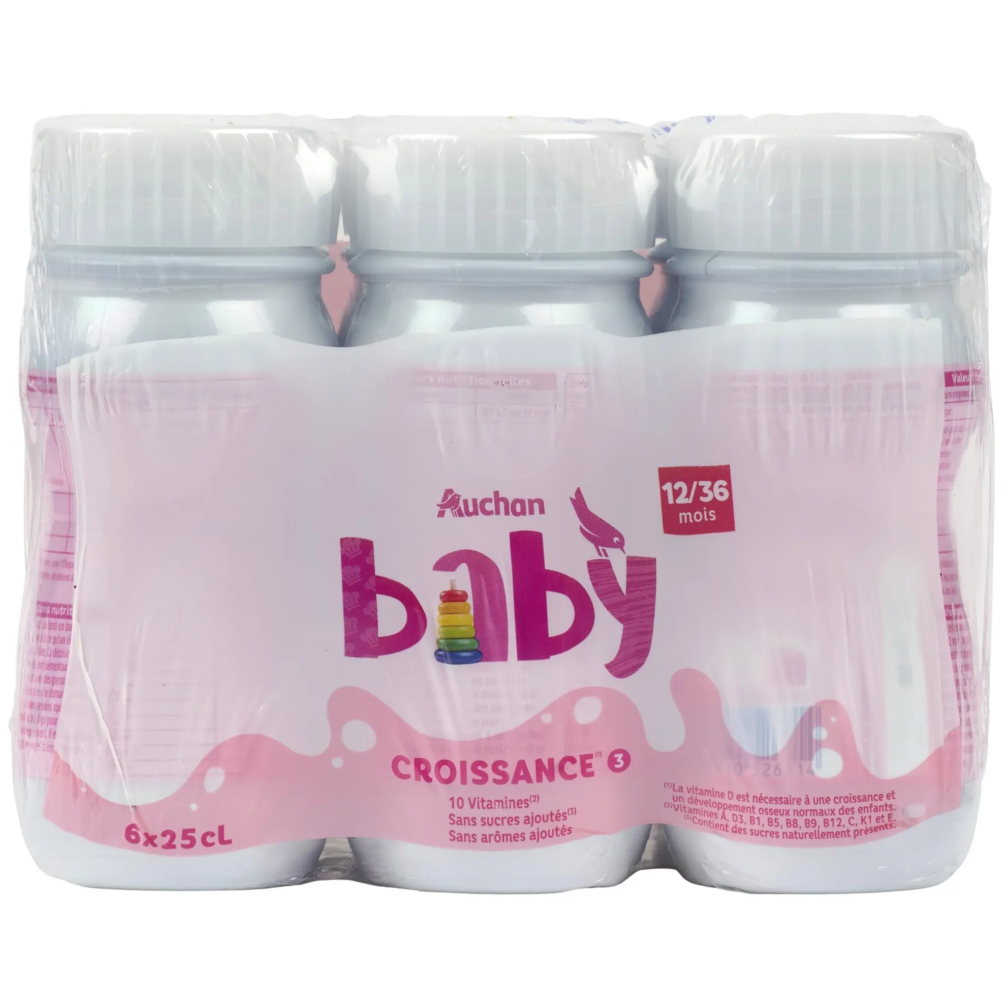 AUCHAN BABY Lait de croissance liquide 3 dès 12 mois à 3 ans