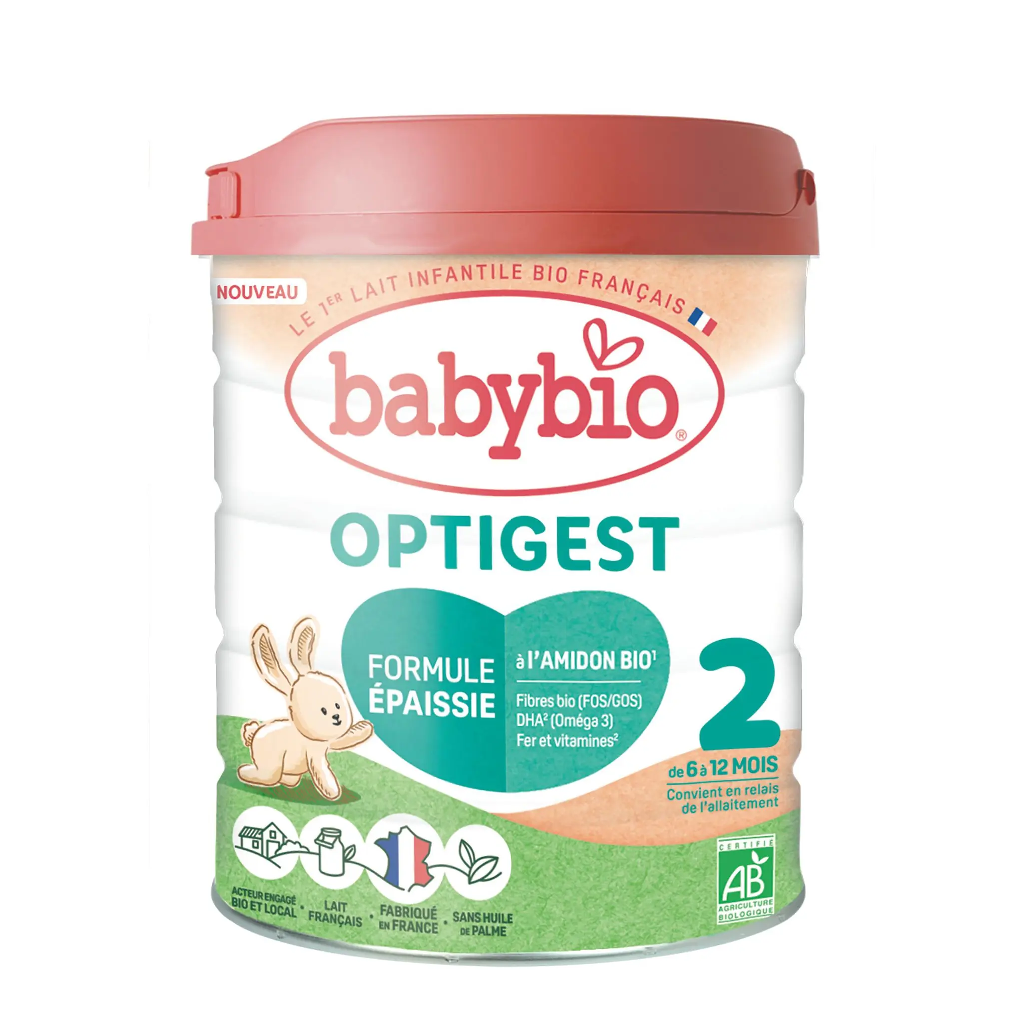 BABYBIO Optigest Lait 2ème âge en poudre bio formule épaissie dès 6 mois