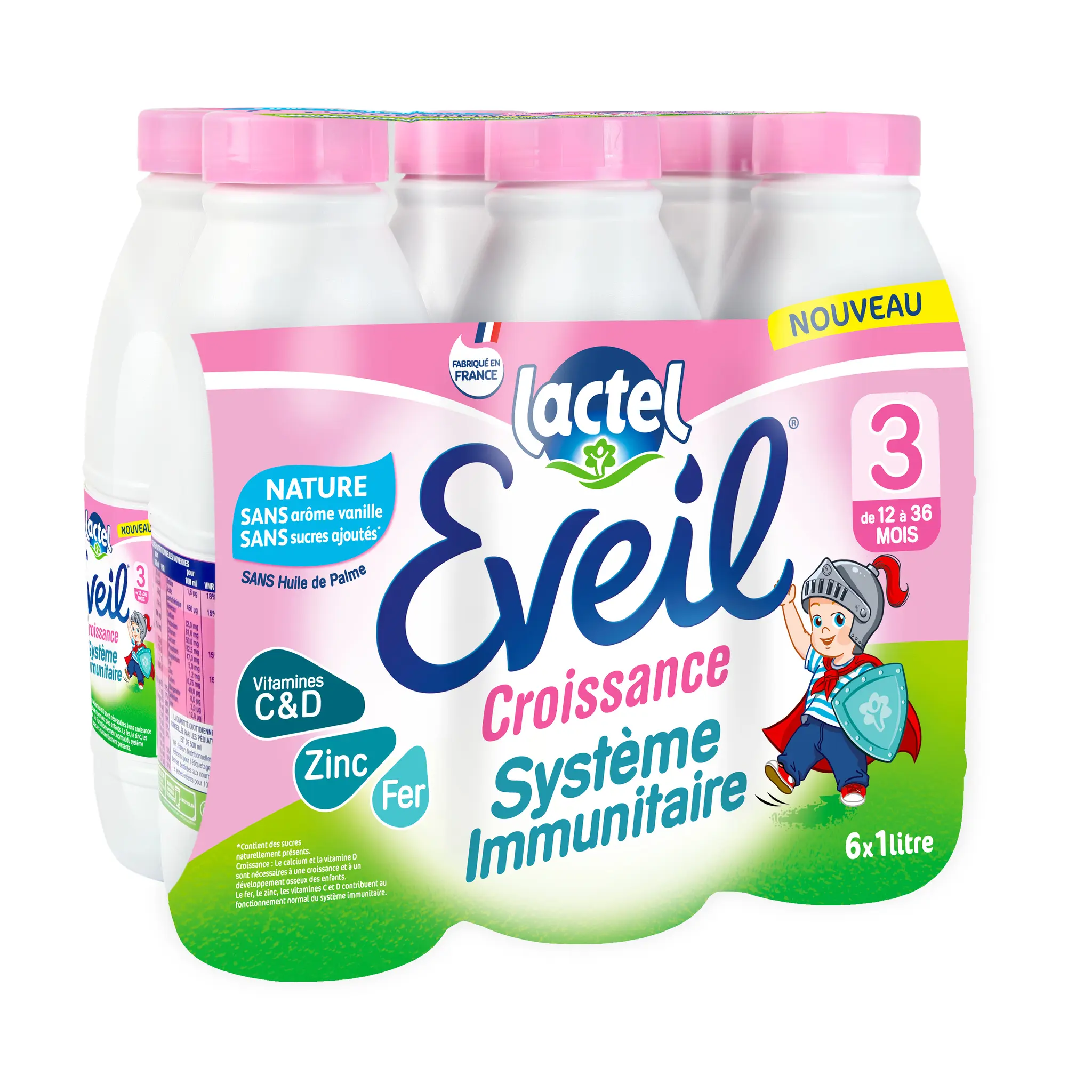 LACTEL Eveil 3 lait de croissance liquide système immunitaire dès 12 mois