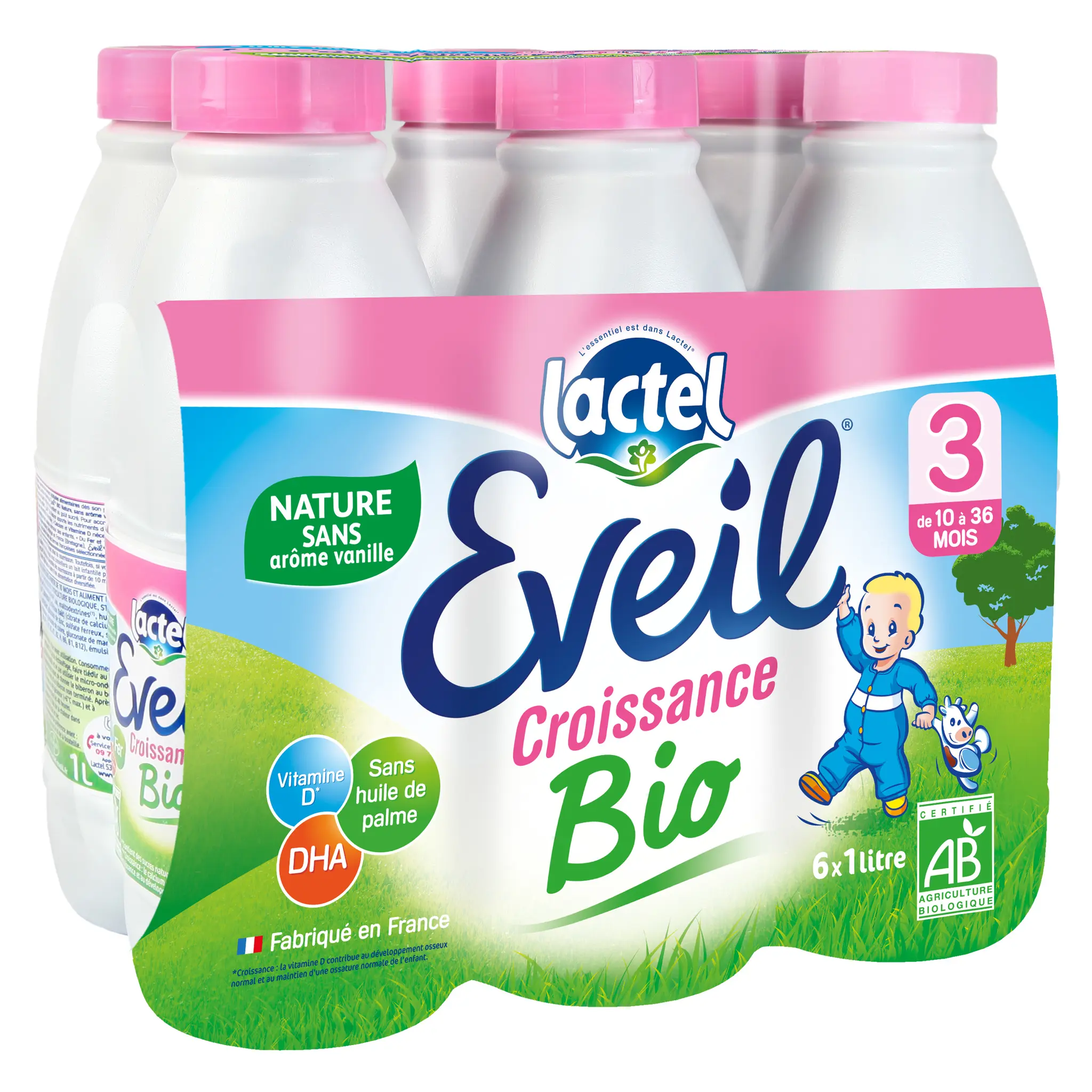 LACTEL Eveil lait croissance bio liquide dès 10 mois