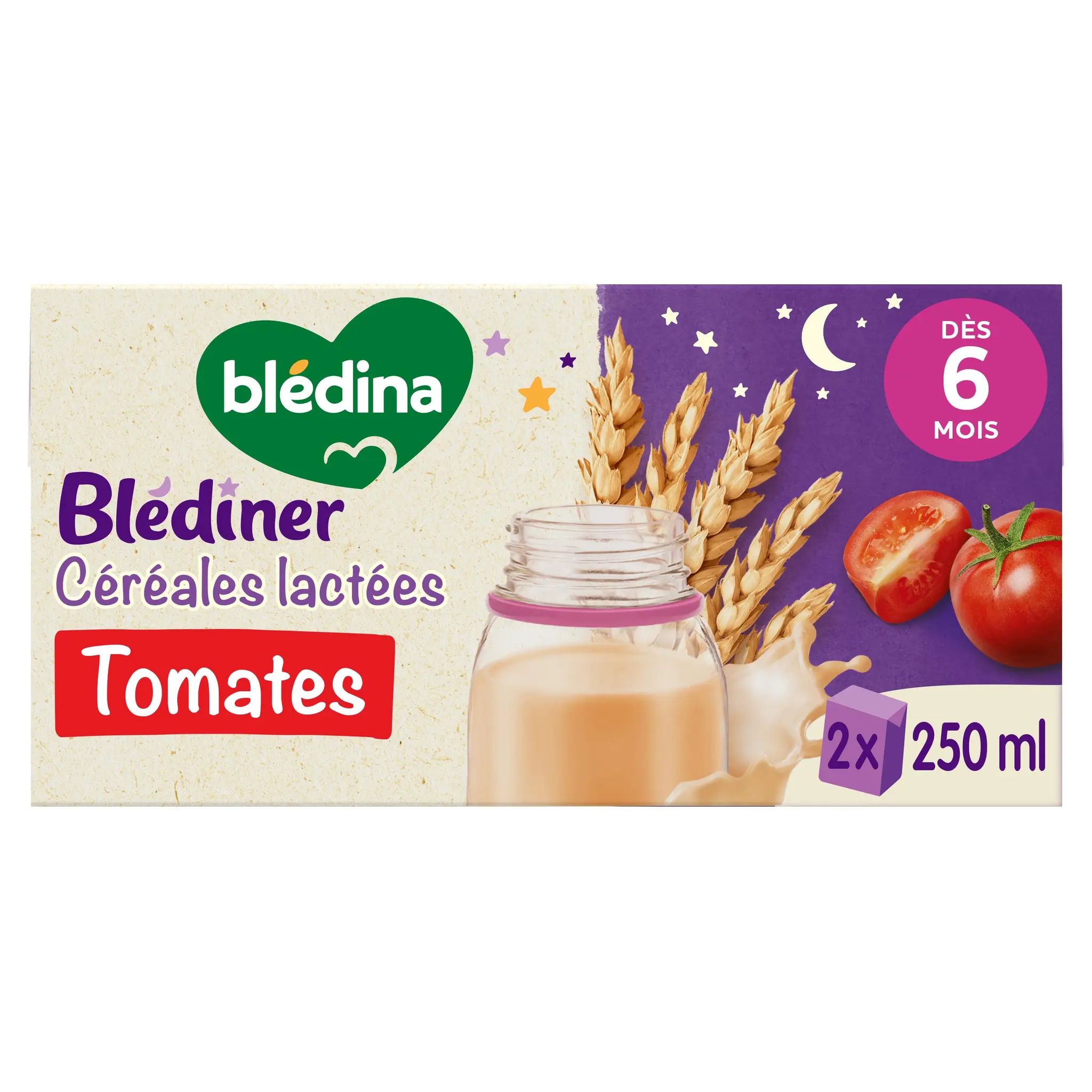 BLEDINA Blédiner Céréales lactées saveur tomates brique dès 6 mois