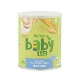 AUCHAN BABY BIO 3 céréales en poudre blé avoine seigle nature dès 6 mois