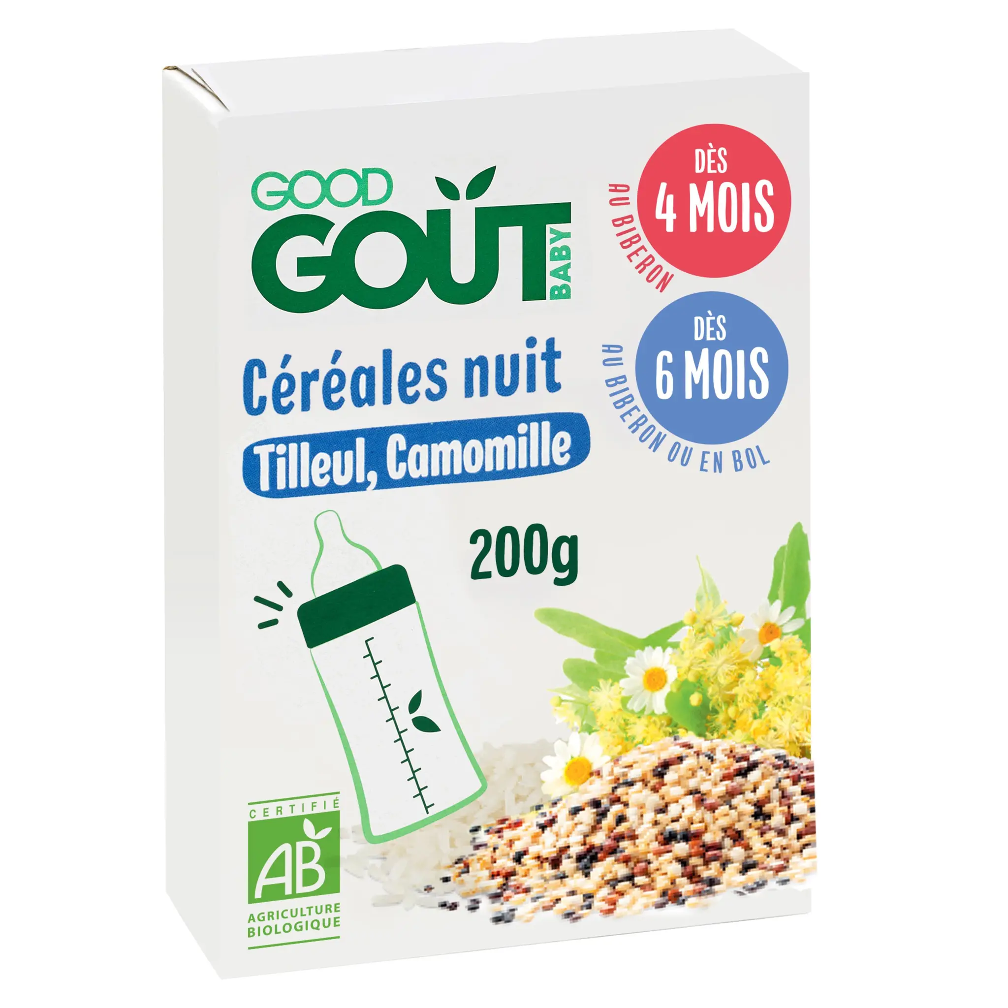 GOOD GOUT Céréales nuit tilleul camomille bio en poudre dès 4 mois