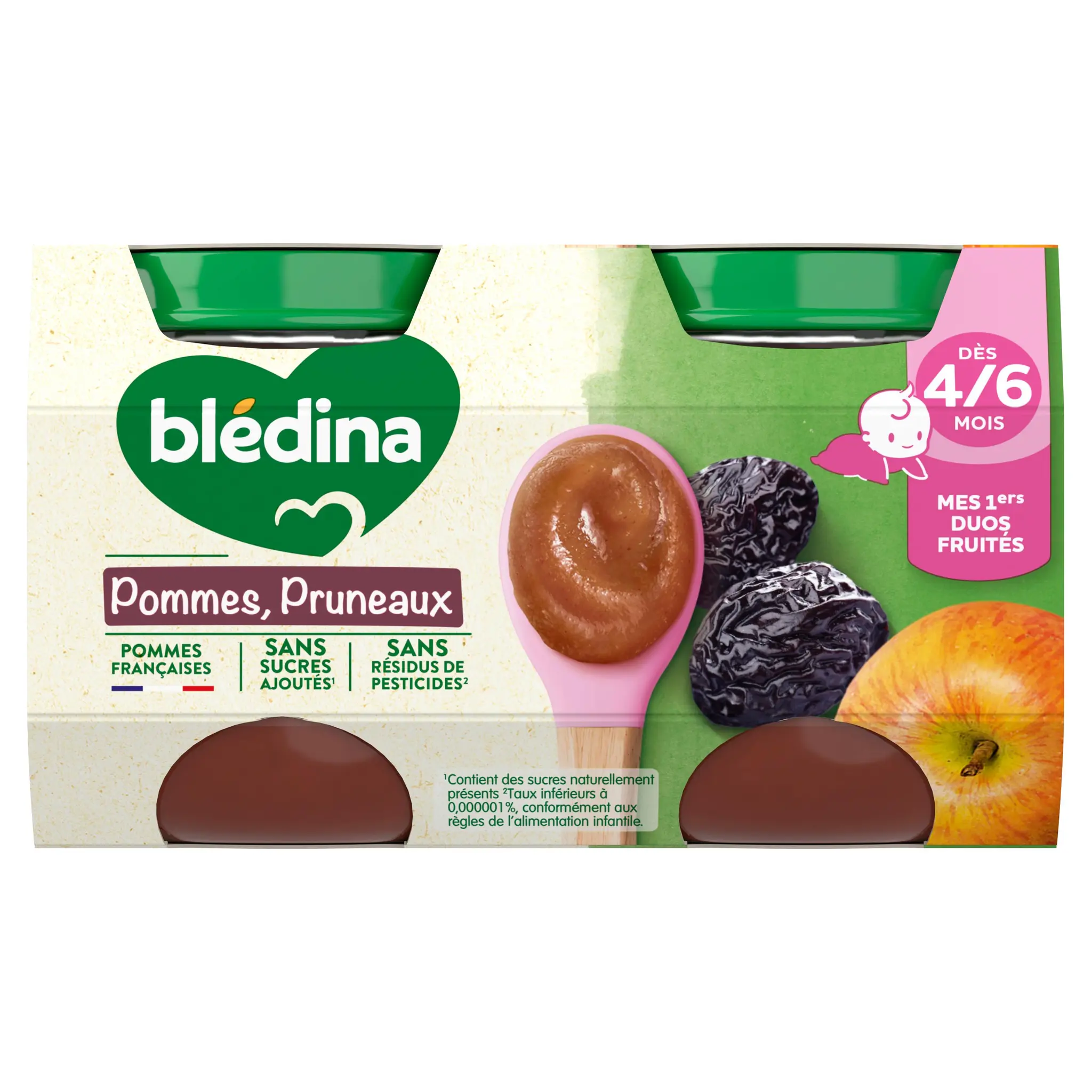 BLEDINA Petit pot dessert pommes pruneaux dès 4 à 6 mois