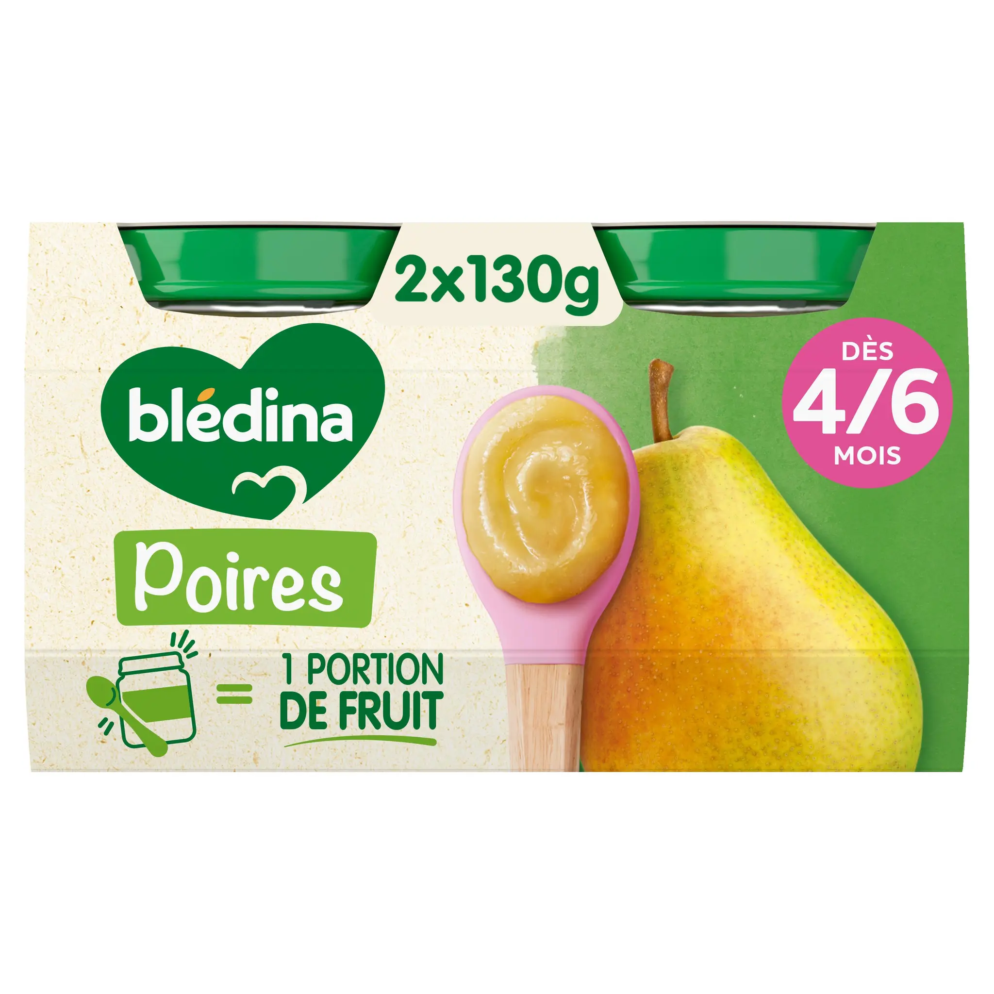 BLEDINA Petit pot dessert poires dès 4 à 6 mois