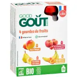 GOOD GOUT Gourdes dessert multifruits mangue pêche poire pomme framboise abricot banane bio dès 4 mois