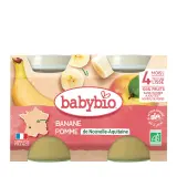BABYBIO Petit pot dessert pomme banane bio dès 4 mois