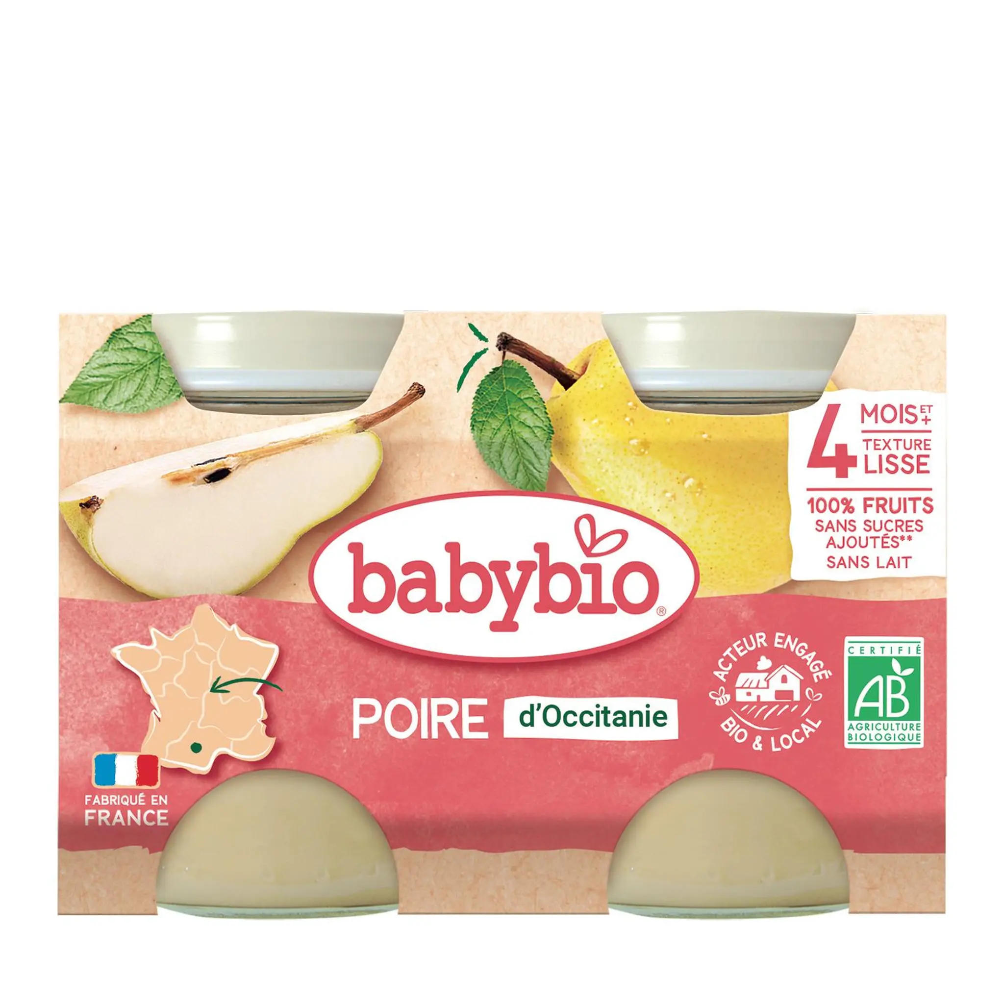 BABYBIO Petit pot dessert poire bio dès 4 mois