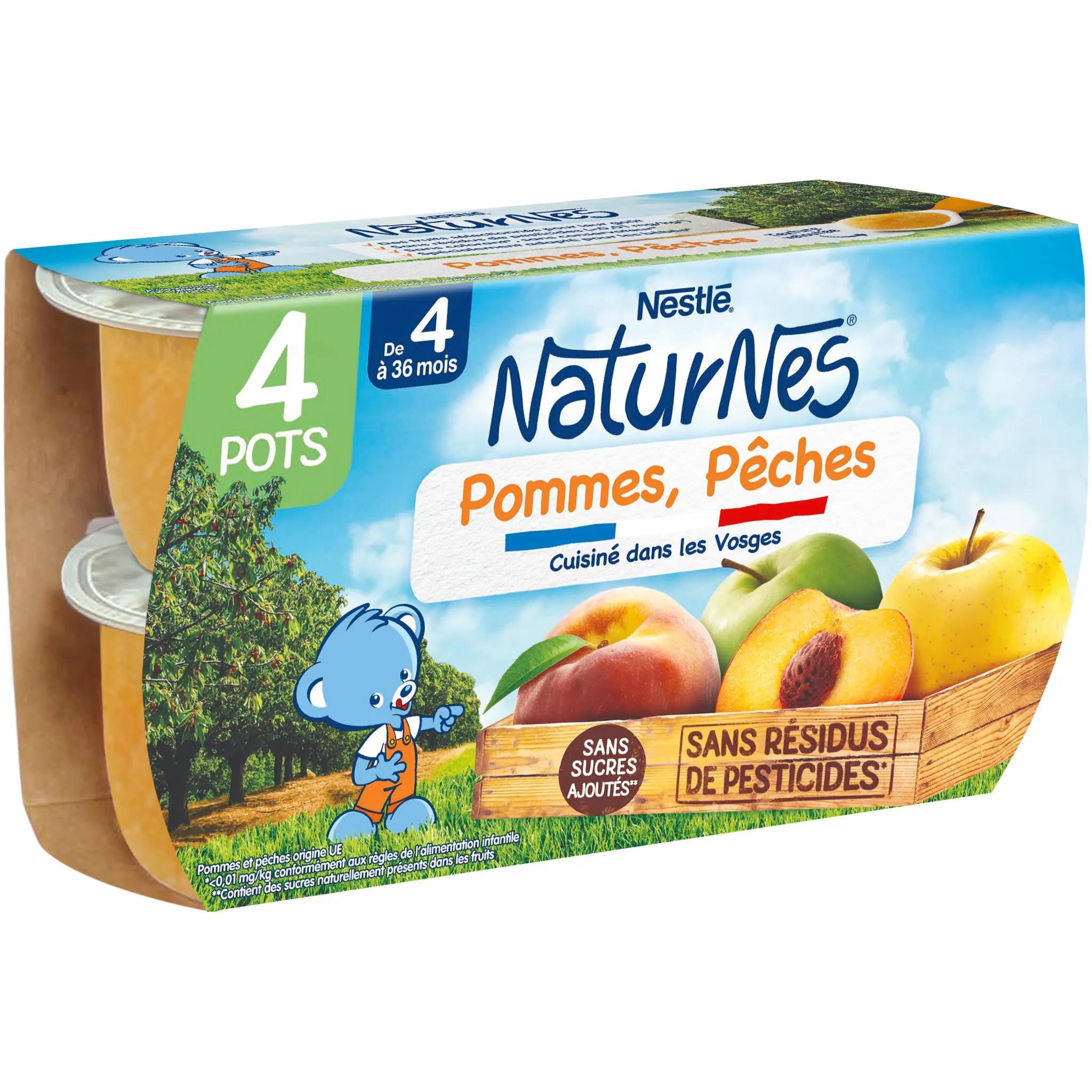 NESTLE Naturnes petit pot dessert pommes et pêches dès 4 mois