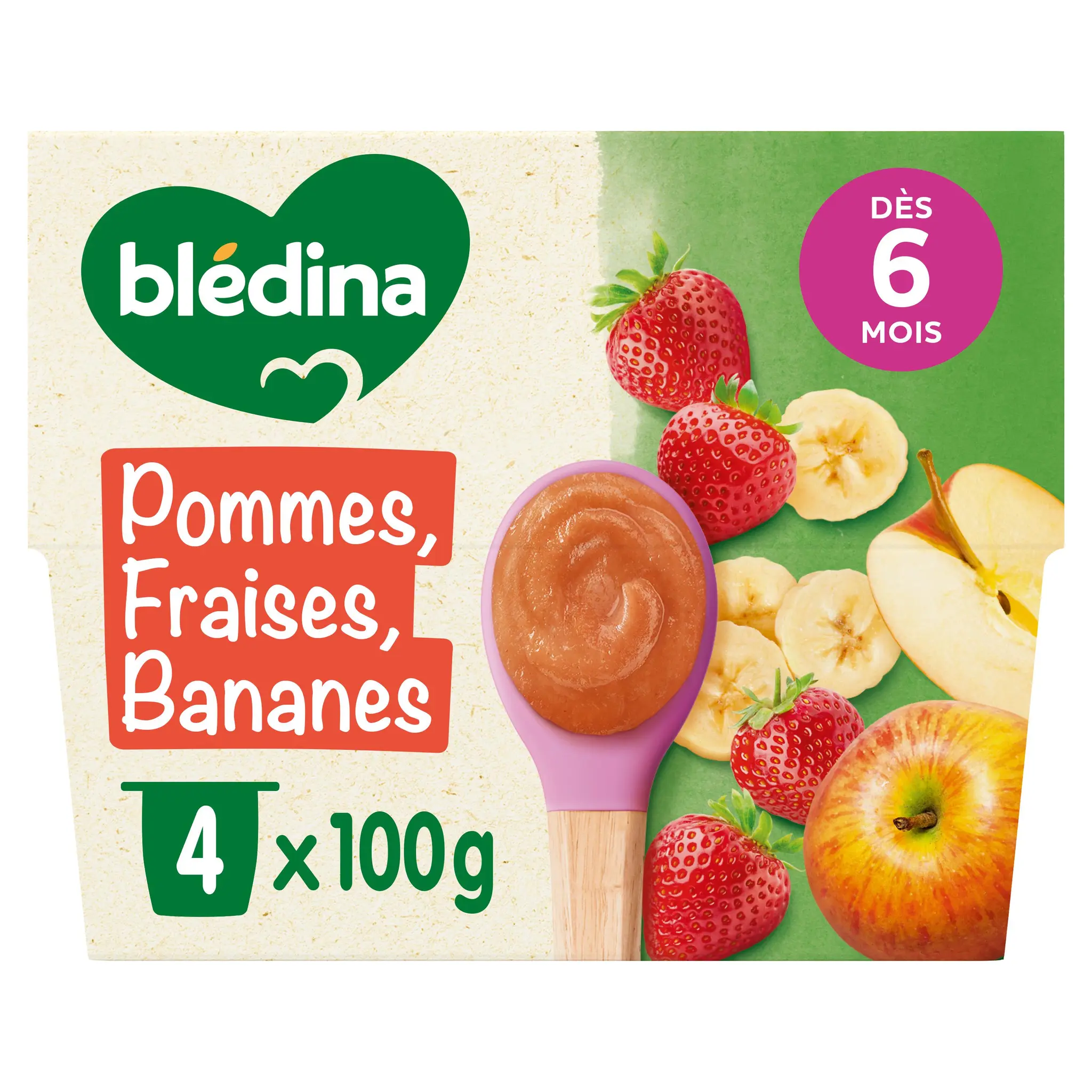 BLEDINA Petit pot dessert pommes fraises bananes dès 6 mois