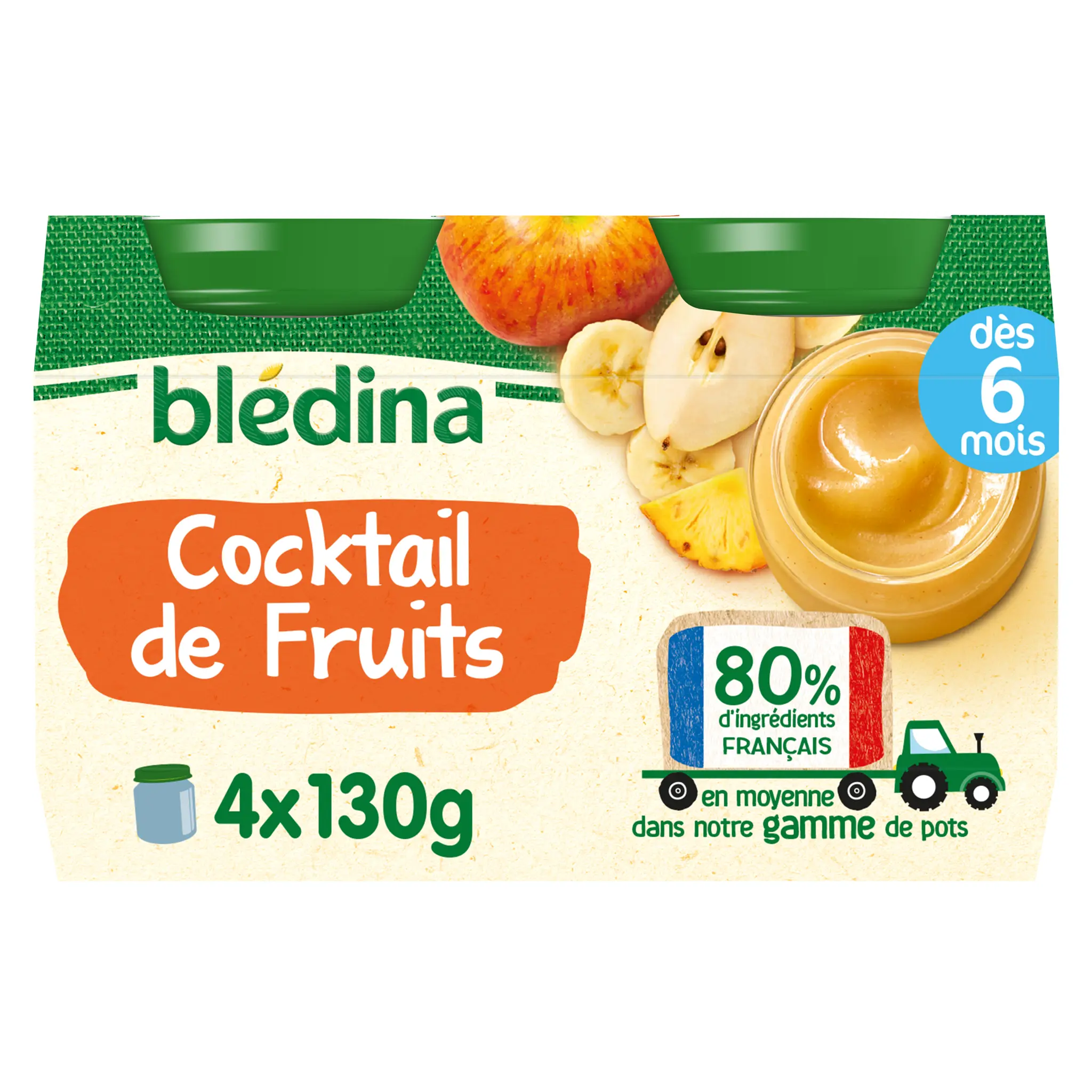 BLEDINA Petit pot dessert cocktail de fruits dès 6 mois