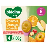 BLEDINA Petit pot dessert pomme orange acérola dès 6 mois