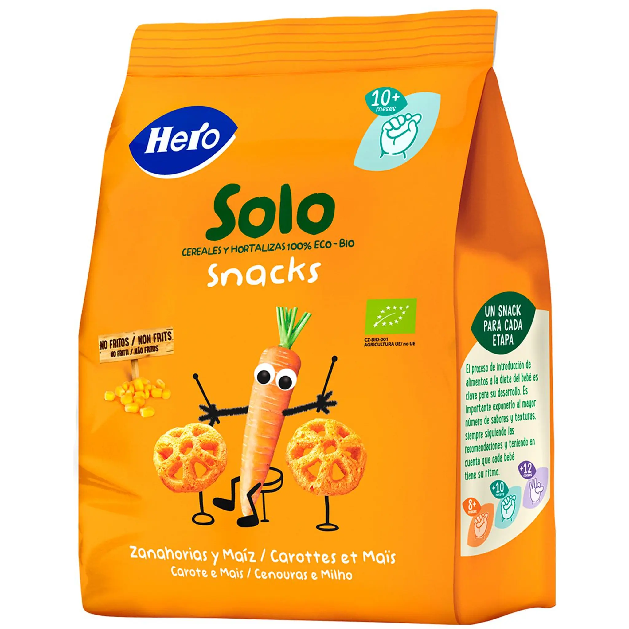 HERO Solo Snacks carottes et maïs bio dès 10 mois