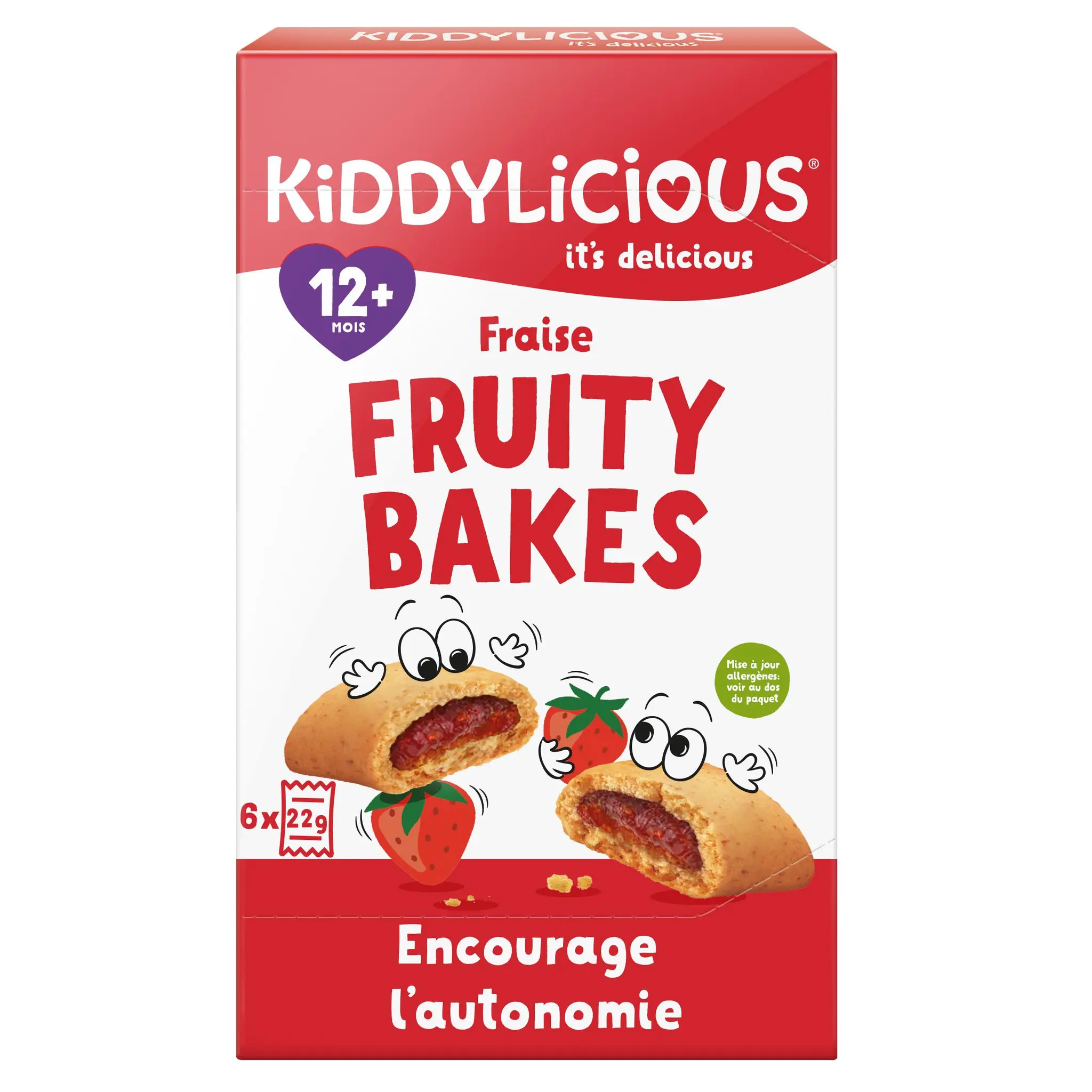 KIDDYLICIOUS Fruity Bakes Gâteaux fourrés fraise dès 12 mois