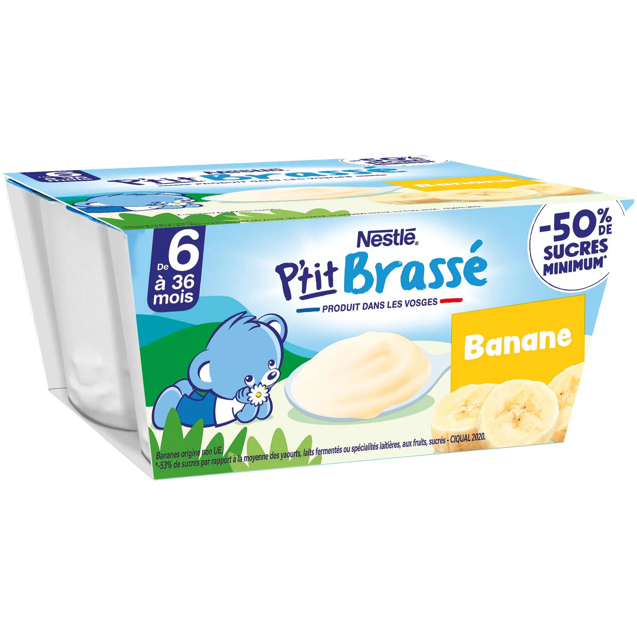 NATURNES P'tit brassé petit pot dessert lacté à la banane dès 6 mois