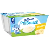 NATURNES P'tit brassé petit pot dessert lacté à la banane dès 6 mois