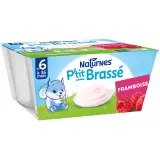 NATURNES P'tit brassé petit pot dessert lacté framboise dès 6 mois