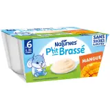 NATURNES P'tit brassé petit pot dessert lacté à la mangue sans sucres ajoutés dès 6 mois