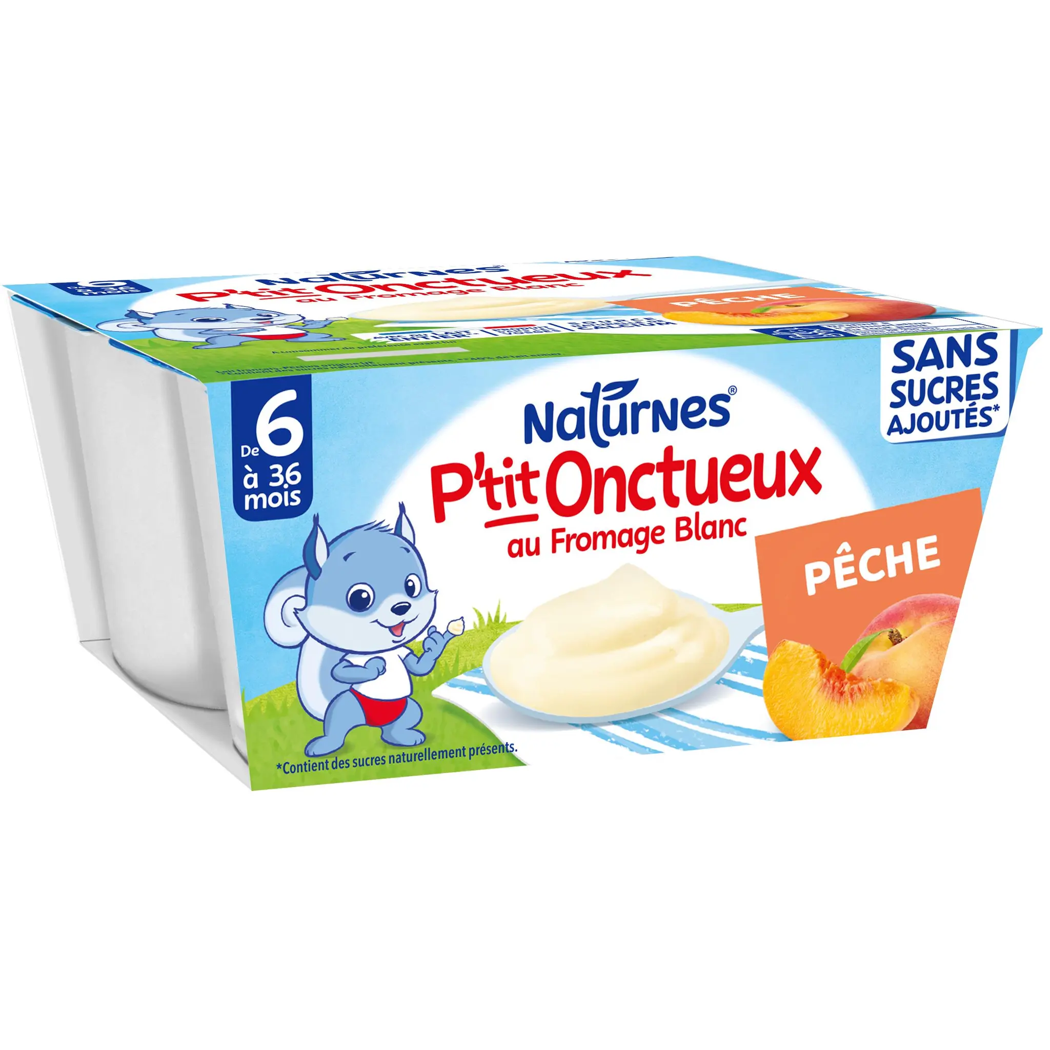 NATURNES P'tit onctueux au fromage blanc pêche sans sucre ajoutés dès 6 mois
