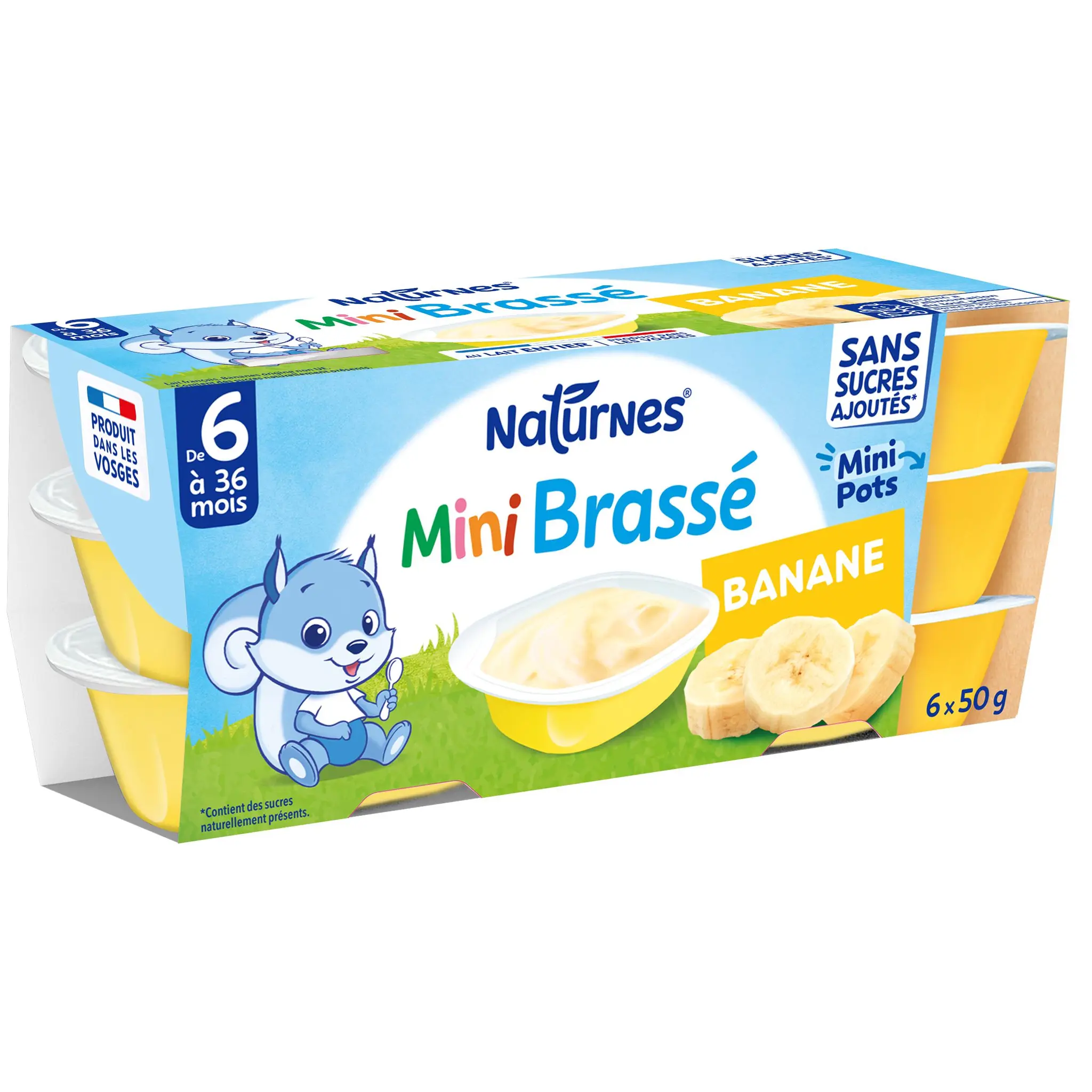 NATURNES P'tit brassé petit pot dessert lacté banane dès 6 mois