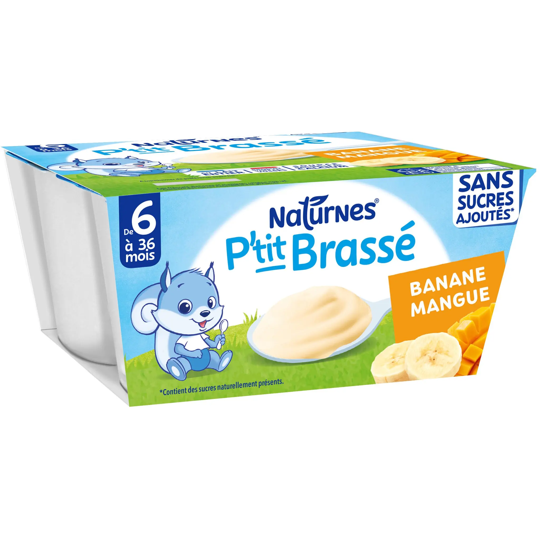 NATURNES P'tit brassé banane mangue sans sucres ajoutés dès 6 mois