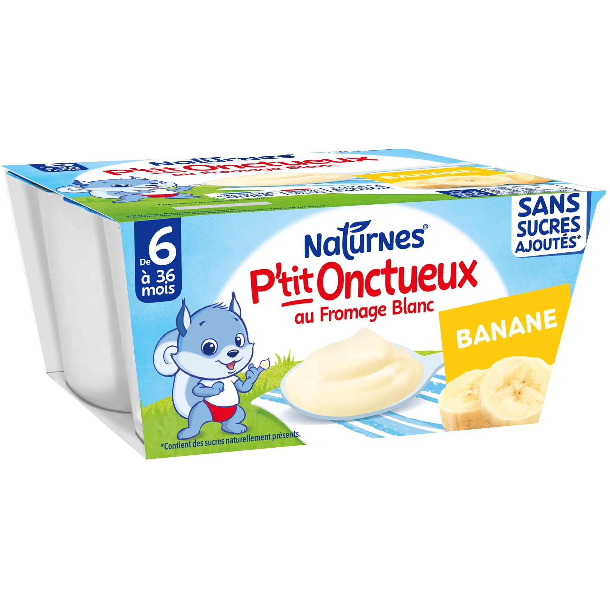 NATURNES P'tit onctueux pot dessert lacté au fromage blanc à la banane dès 6 mois