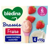 BLEDINA Yaourts brassés bébé fraise dès 6 mois