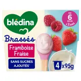 BLEDINA Yaourts brassés bébé framboise fraise dès 6 mois