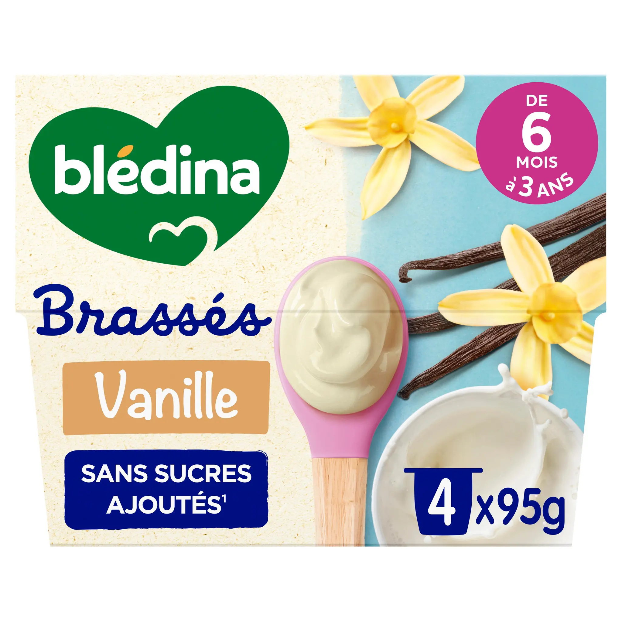 BLEDINA Yaourts brassés saveur vanille dès 6 mois