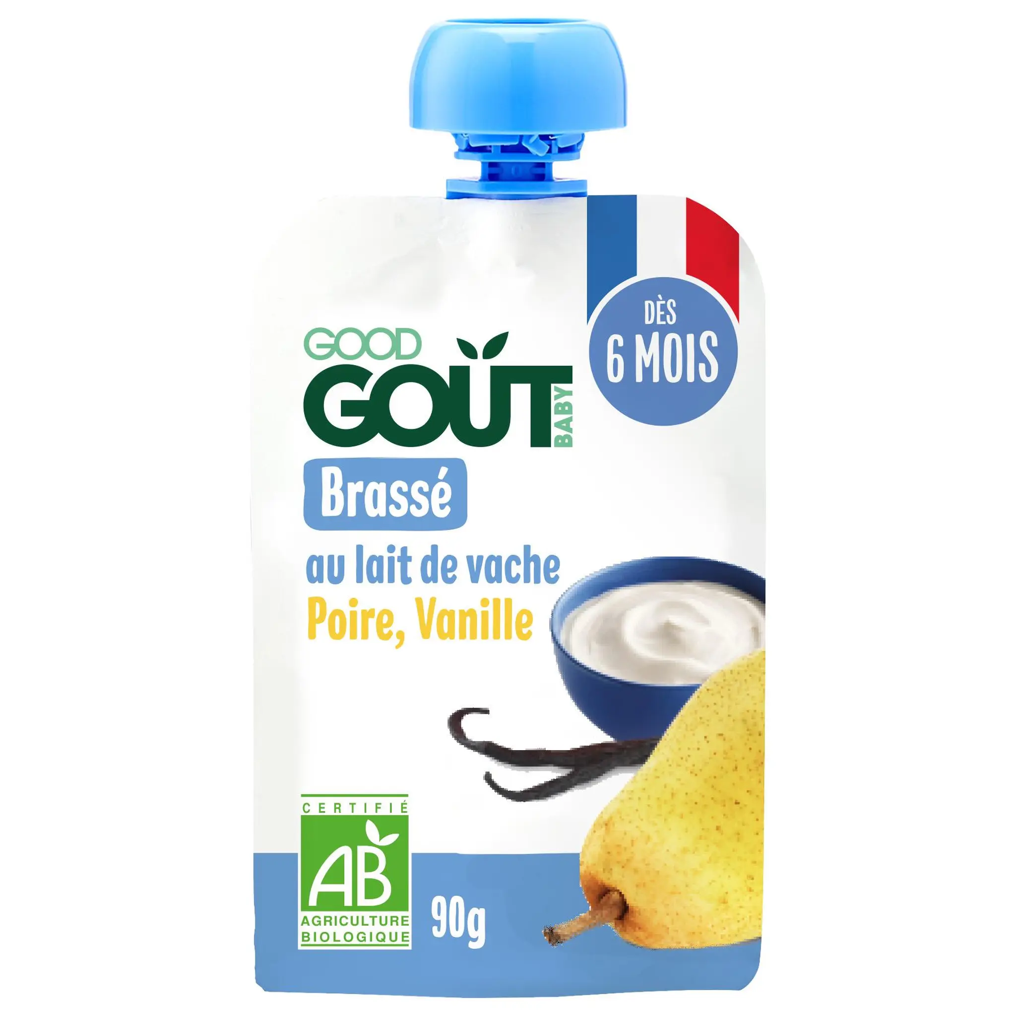 GOOD GOUT Gourde dessert brassé poire vanille bio dès 6 mois
