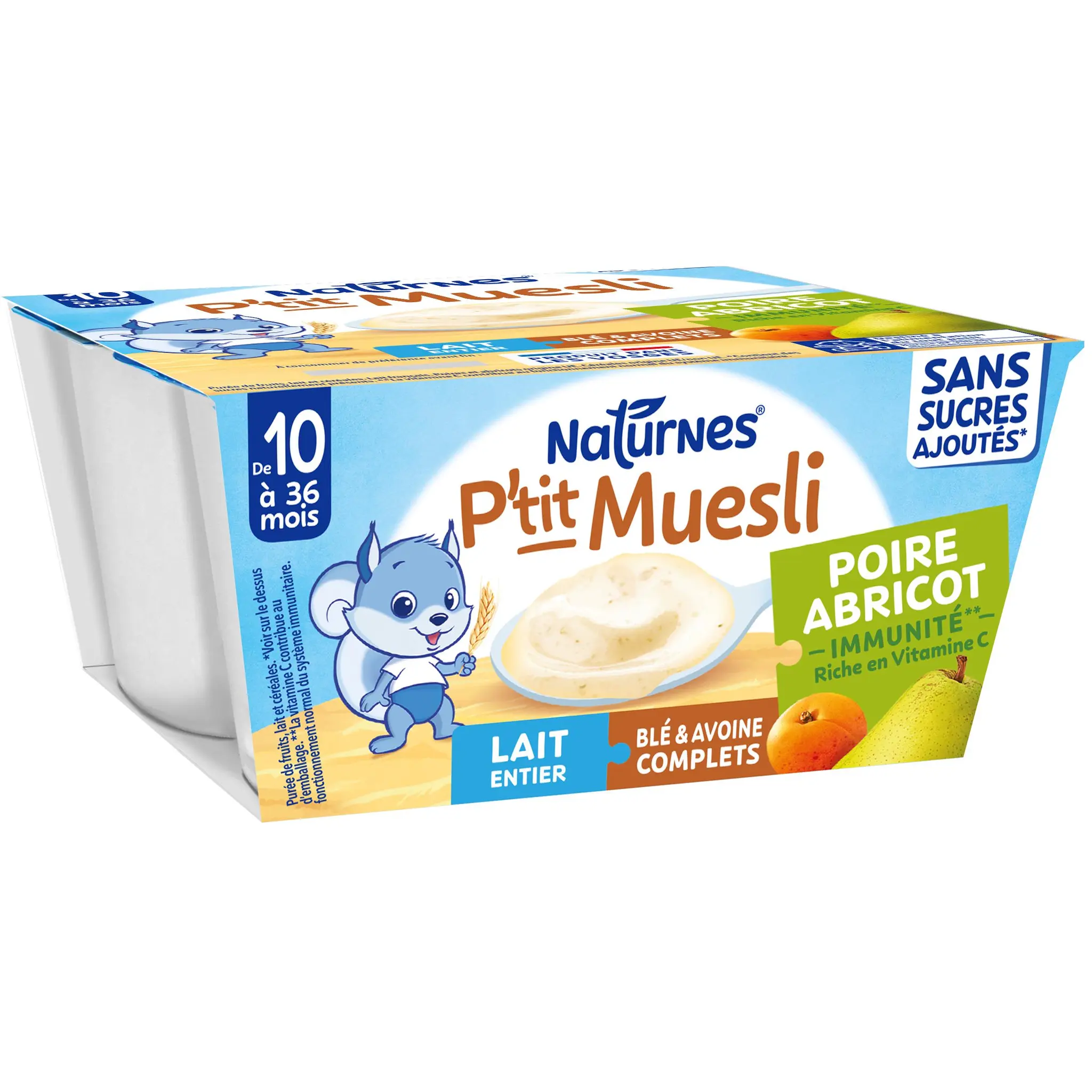 NATURNES P'tit Muesli poire abricot dès 10 mois