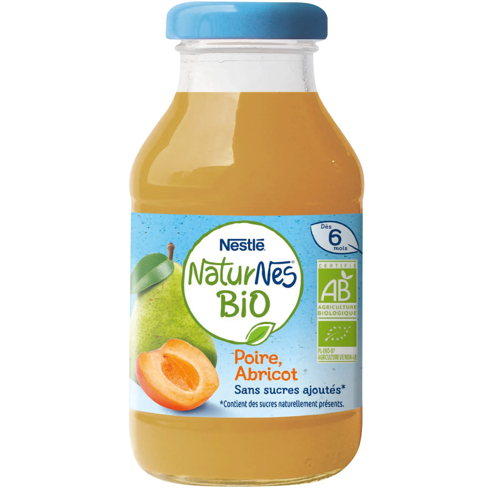 NESTLE Naturnes bio Jus de pommes et d'abricots dès 6 mois