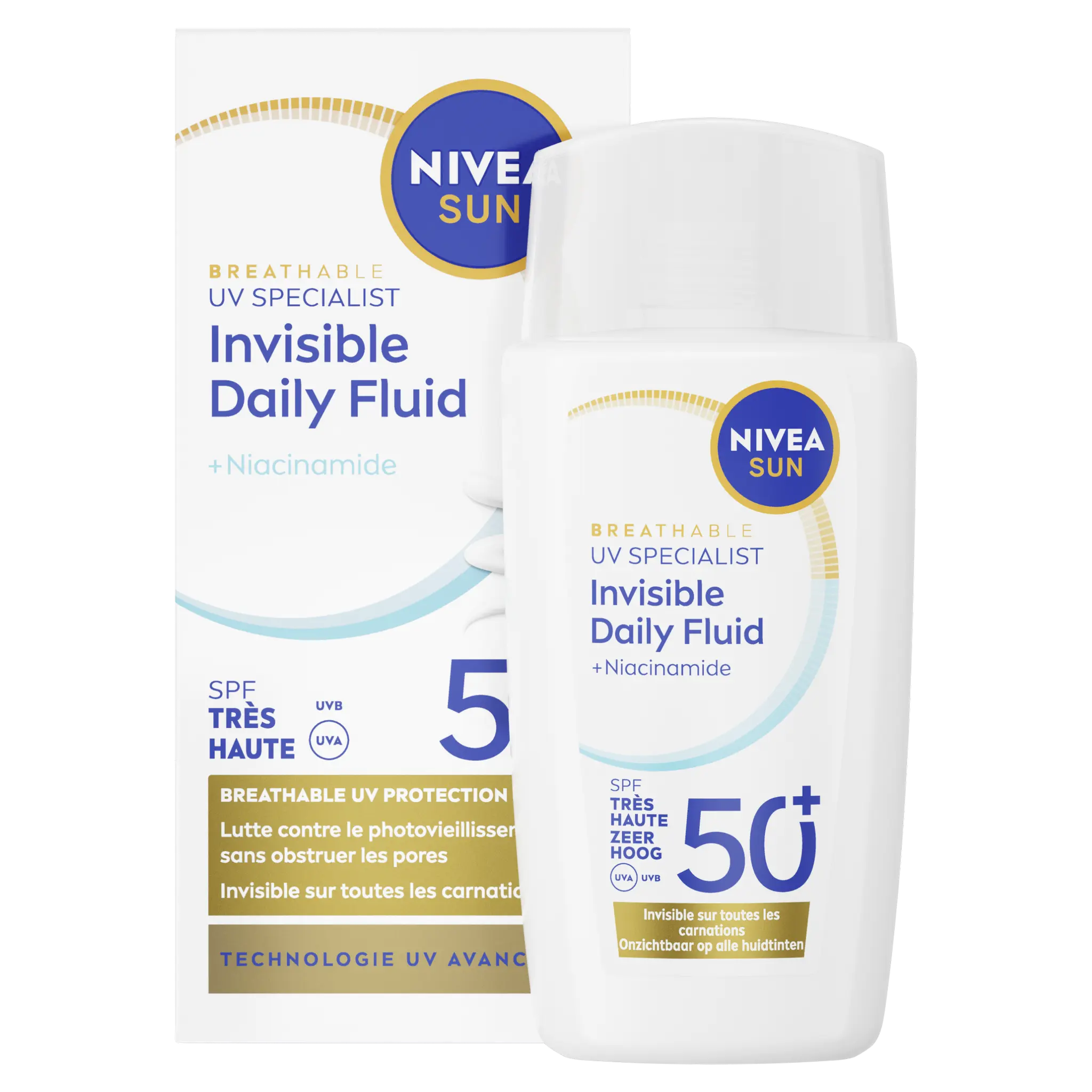 NIVEA SUN Invisible Daily Fluid SPF50+ niacinamide