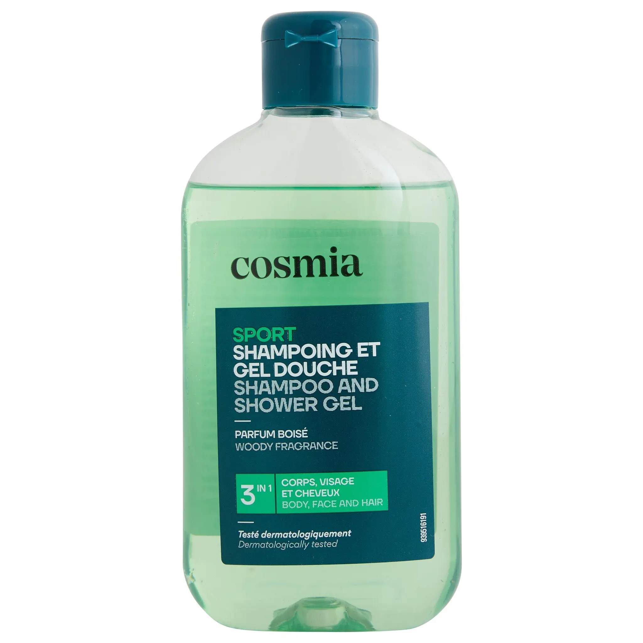 COSMIA Shampoing et gel douche sport 3en1 parfum boisé
